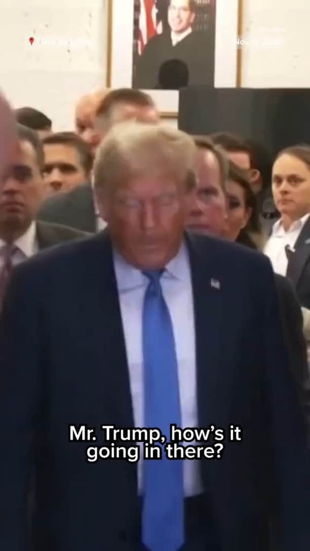 NBC Newsのインスタグラム：「Former President Trump silently walked out of a courtroom for a break after taking the stand in a New York civil fraud trial against him and several others.」