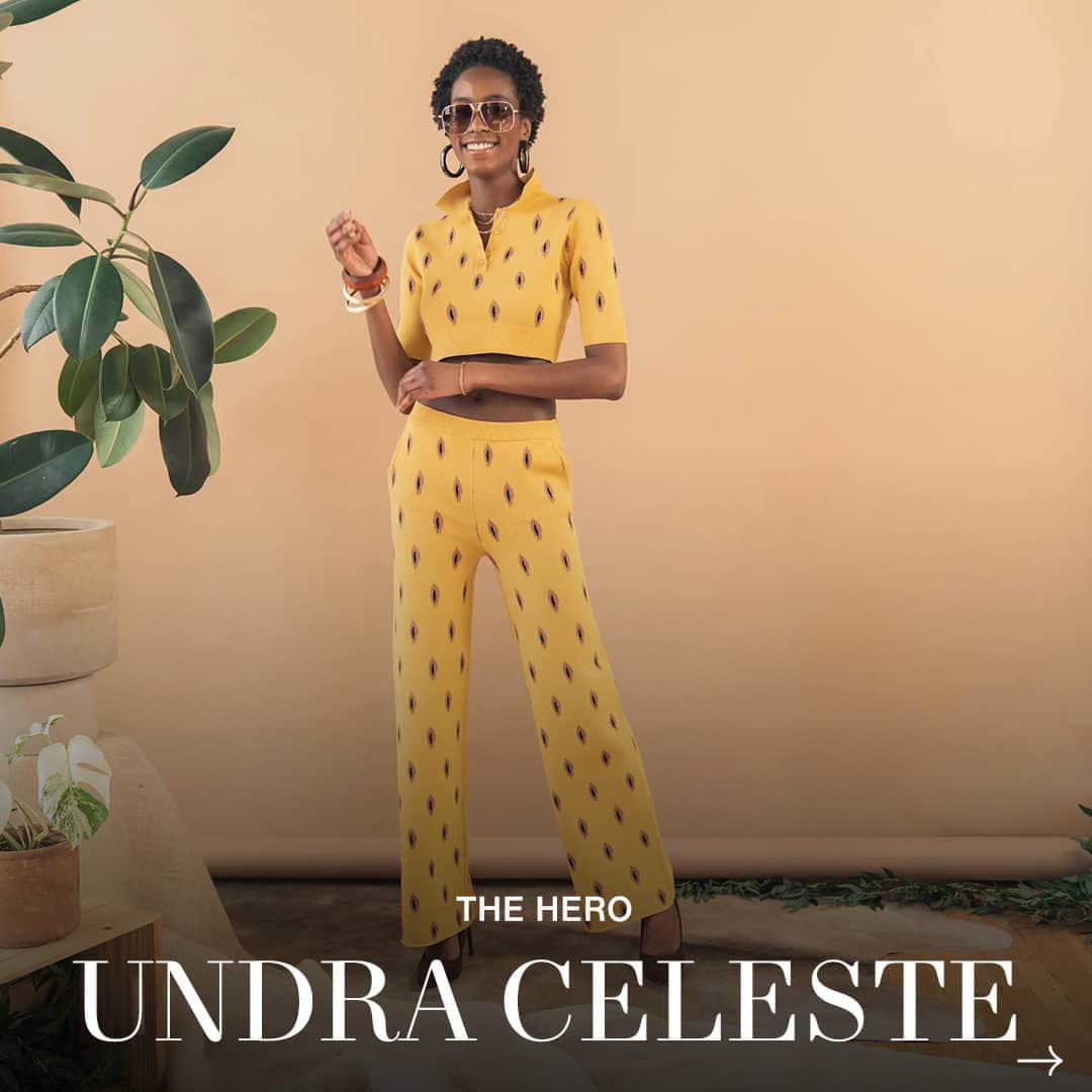 ShopBAZAARのインスタグラム：「Inspired by the women in her family, @undracelestenewyork started her namesake label to empower and encourage women to take up space. Her interpretation of modern workwear is bold, fun, and makes dressing up for the office and the weekend one and the same. The tribal dot is a brand signature, as are the incredibly soft yarns and flattering fits. Shop the Hero at the link in bio! #SHOPBAZAAR」
