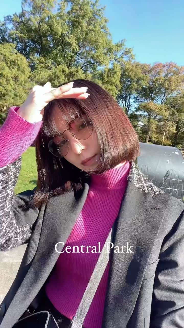 入来茉里のインスタグラム：「Central Park🌳 行ってみたかった場所の１つ 朝から散歩 癒された〜☺️  #trip #nyc #ny #Central Park #ニューヨーク #セントラルパーク #旅行 #アメリカ」