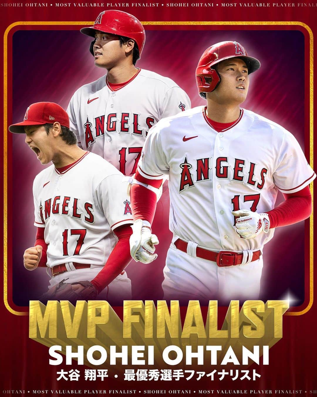 ロサンゼルス・エンゼルス・オブ・アナハイムのインスタグラム：「congratulations to @shoheiohtani on being named an American League Most Valuable Player Finalist! 🏆」