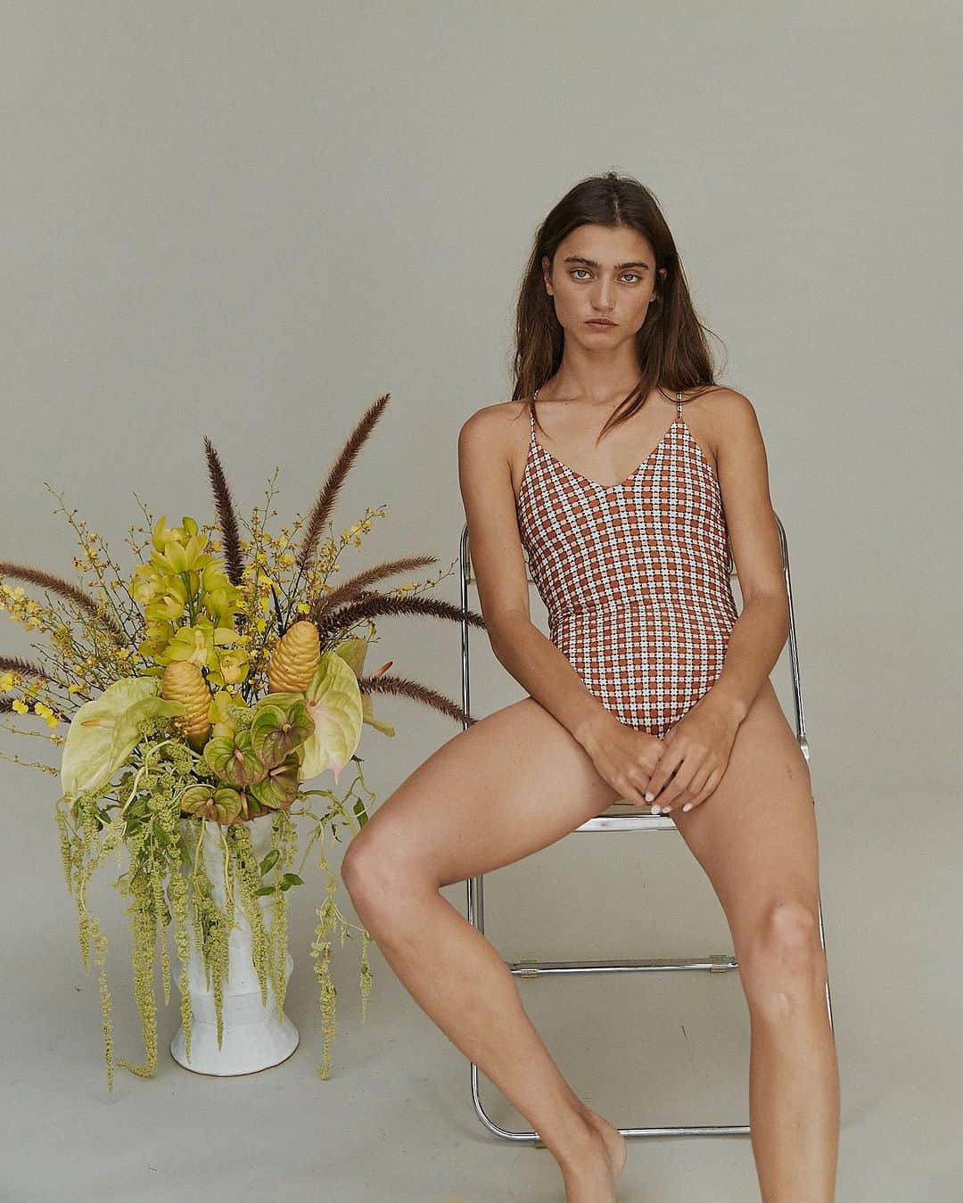 ACACIA SWIMWEARのインスタグラム：「Introducing the new Reese Full Piece, featuring moderate to cheeky coverage with a criss-cross back detail   Made with recycled repreve, seen here in SIDI」