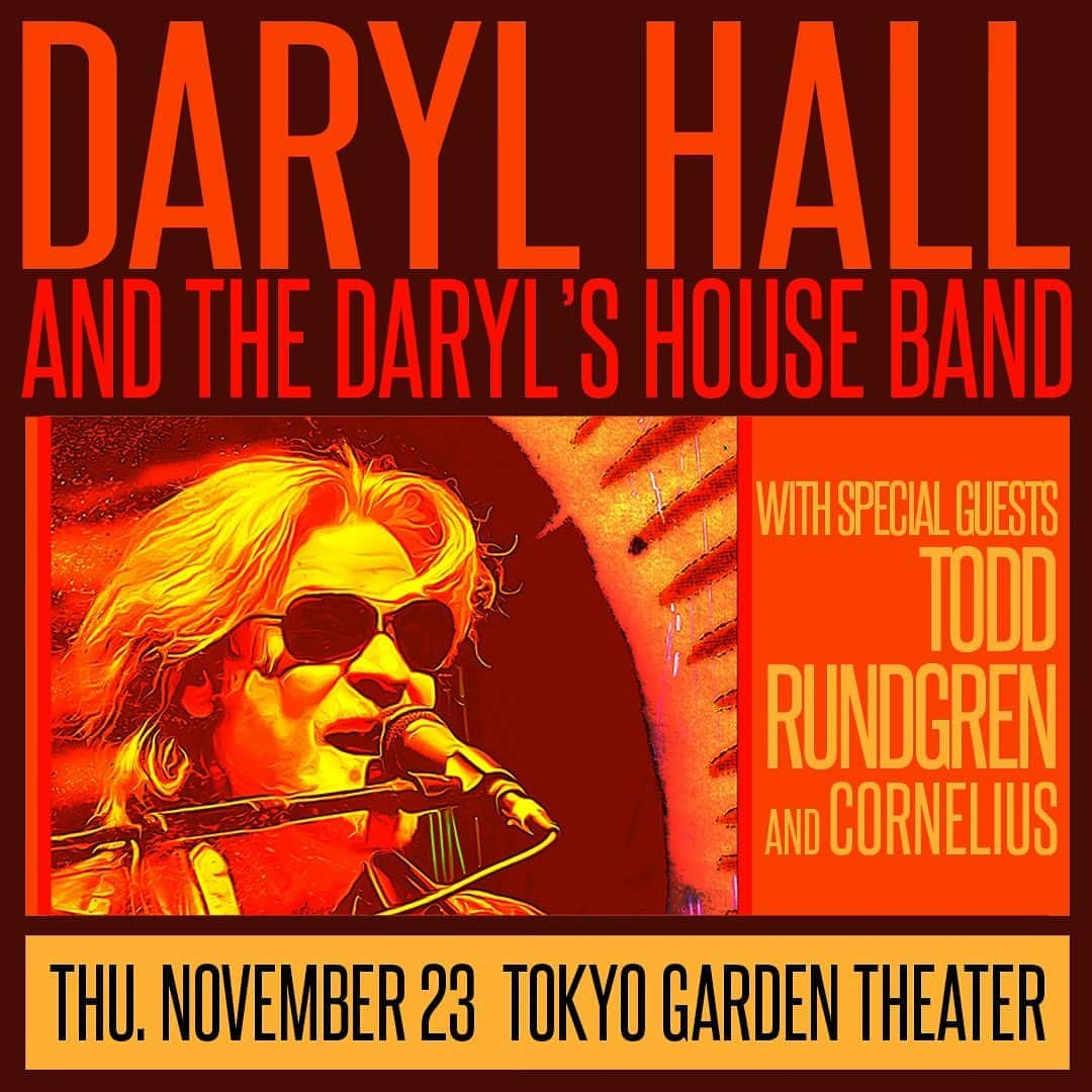 小山田圭吾さんのインスタグラム写真 - (小山田圭吾Instagram)「⚡️🤯⚡️ Daryl Hall with Todd Rundgren will perform at the Tokyo Garden Theatre, with Cornelius as special guest!」11月7日 12時07分 - corneliusofficial