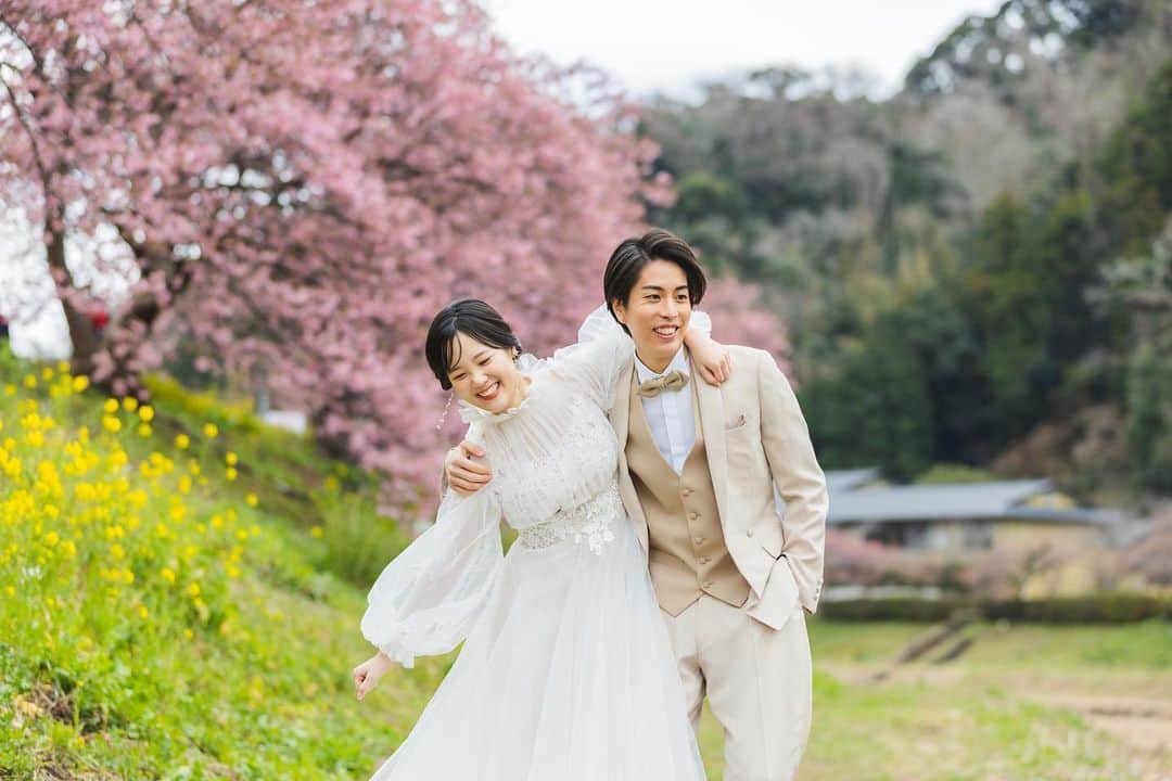 スタジオアクア新宿店さんのインスタグラム写真 - (スタジオアクア新宿店Instagram)「【🌸河津桜撮影ご予約開始🌸】  都内の桜に比べて開花が早く、色がとても鮮やかです🤍  旅行のついでに、撮影しませんか⁇  気になる方は是非お問い合わせください！  #プレ花嫁 #ウェディングフォト #フォトウェディング #ブライダルフォト #ブライダルヘア #花嫁ヘア #japantrip #weddingday  #weddingdress #オシャレなスタジオ #プレ花嫁東京 #marryxoxo #スタジオアクア #スタジオアクア新宿店 #河津桜 #桜 #伊豆旅行  #菜の花 #weddingphotograper  #東京ウェディング  #日本中のプレ花嫁さんと繋がりたい #全国のプレ花嫁さんと繋がりたい #オシャレさんと繋がりたい #おしゃれ花嫁 #洋装前撮り　 #ウエディングドレス #タキシード #撮る結婚式 #プレ花嫁さんと繋がりたい #weddingphotographers」11月7日 16時26分 - studioaqua.shinjuku