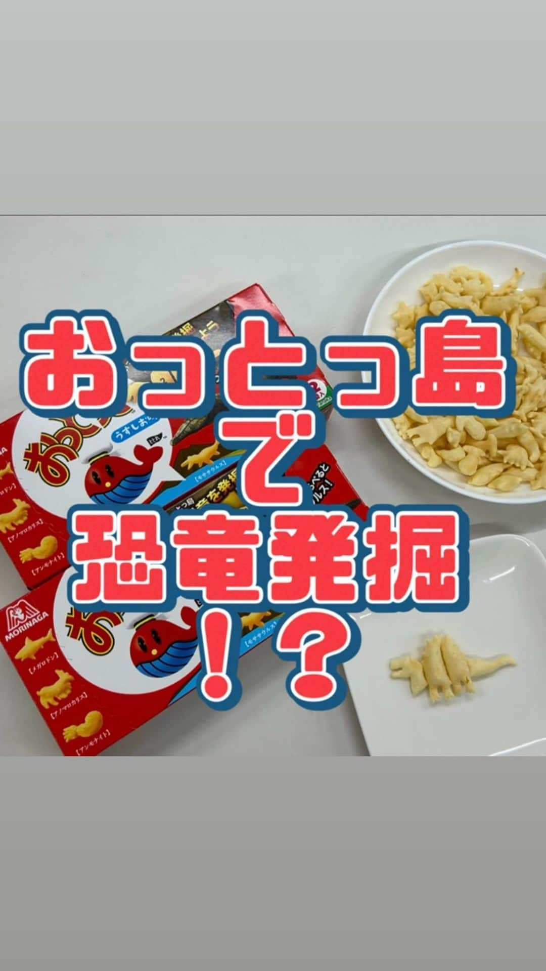 森永製菓　関西公式のインスタグラム：「おっとっ島で恐竜発掘って、みんな何かわかる？  期間限定で、今おっとっとは恐竜コラボしてるねん！ 4つ組み合わせたら、スピノサウルスになるやつが 中にはいってるから、みんなやってみてな！！ ※順次切り替えのため、  店舗によってはお取り扱いがない場合がございます。  #関西Mくん#森永製菓関西公式#森永製菓#森永#おっとっと #菓子#おかし#お菓子#恐竜#恐竜好き#発掘#知育#スナック」