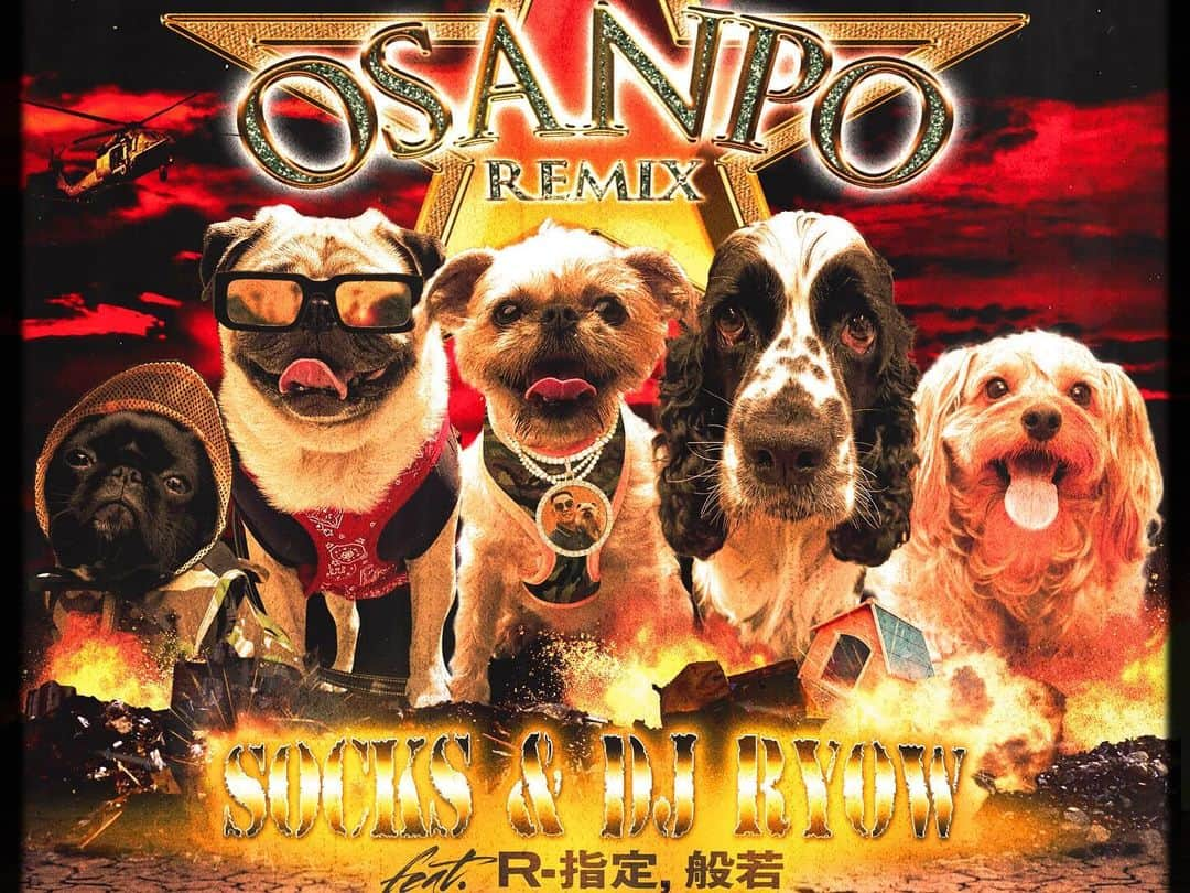 DJ RYOWさんのインスタグラム写真 - (DJ RYOWInstagram)「🐕犬愛永遠🤝  SOCKS & DJ RYOW Osanpo Remix feat. R-指定, 般若 Beats by SPACE DUST CLUB  📷 @shotby_dm   Special Thanx @dsc_place & ドギーマン🐶  TEE(受注期間11/9 20:00迄。売り上げの一部を名古屋市の保護犬団体に支援させて頂きます🫡)」11月7日 17時34分 - djryow