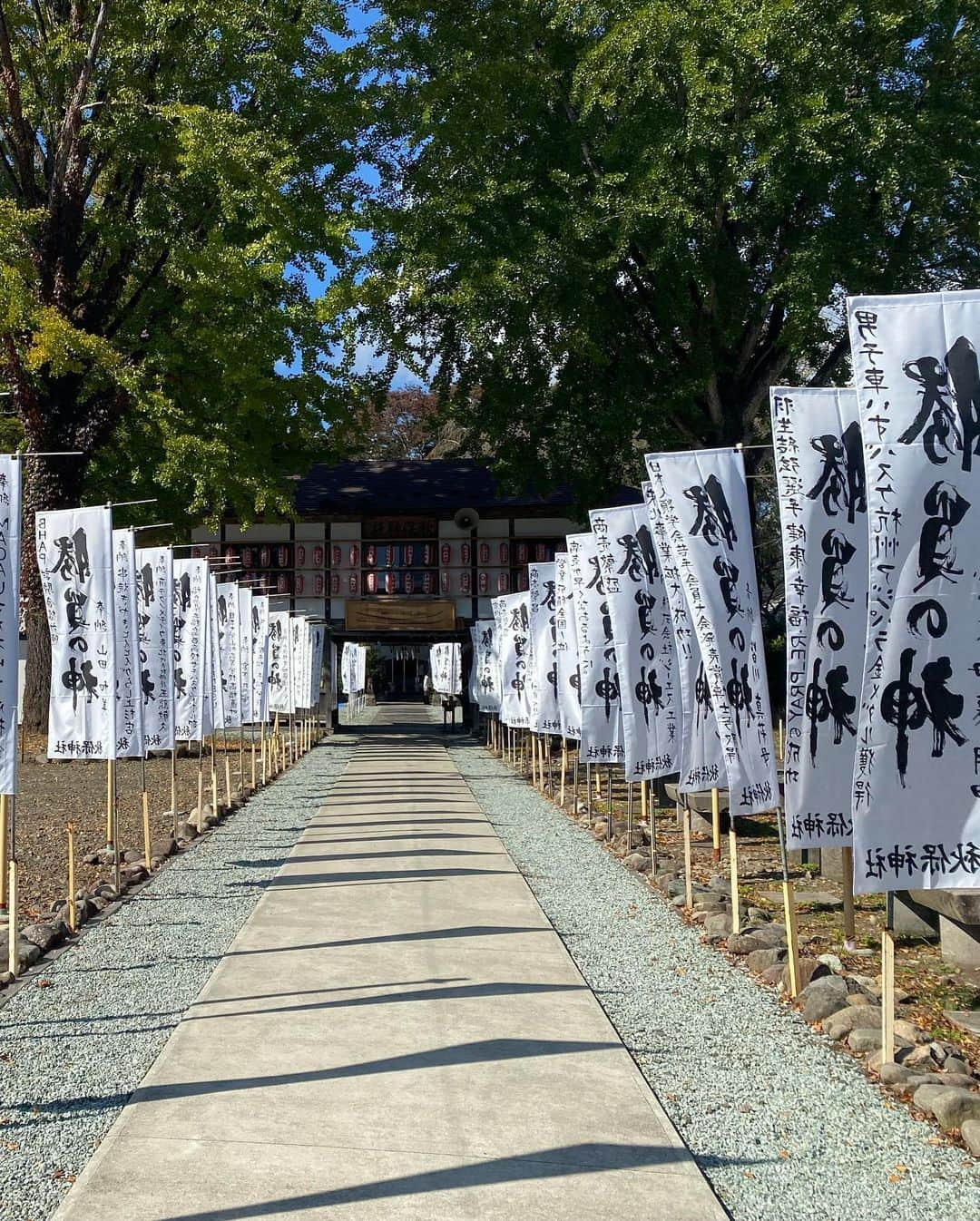 片桐千晶さんのインスタグラム写真 - (片桐千晶Instagram)「⁑ 仙台出身の羽生結弦さんが参拝することで有名な秋保神社⛩ 必勝祈願の旗がずらり。  魔が去り、厄を落とす勝石（まさるいし） ONE-Jの発展を願って思いっきりぶつけてきました👍✨ 粉々に砕け散ってスッキリ！  #onej #秋保神社 #宮城 #仙台 #勝石」11月7日 17時45分 - chiaki.katagiri333