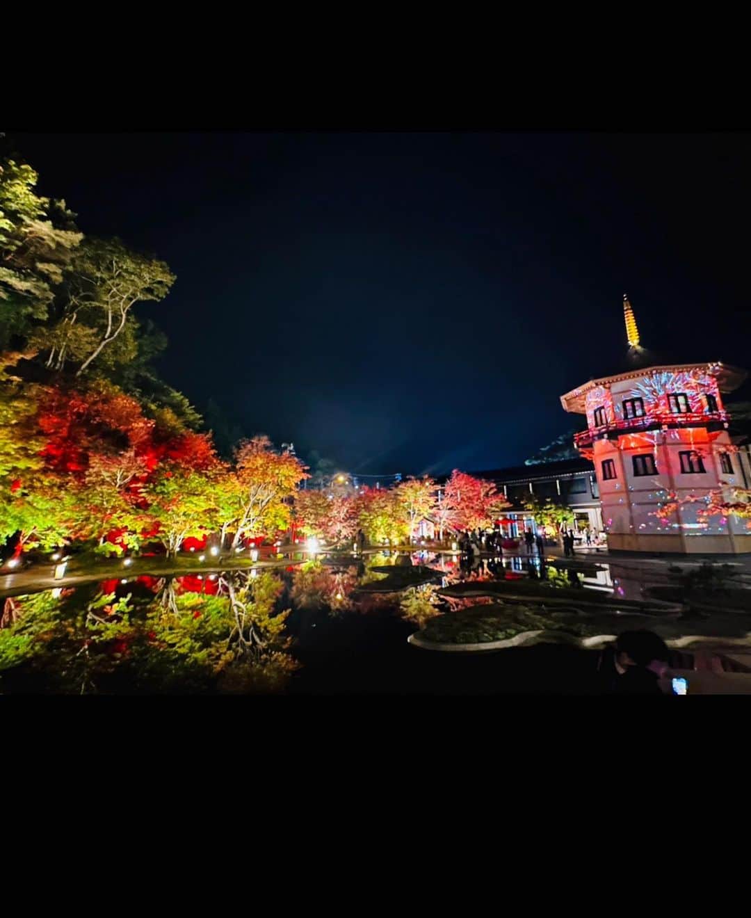 内田有香さんのインスタグラム写真 - (内田有香Instagram)「「松島離宮」紅葉は今週が見頃です🍁 中継で訪れた日は葉の先が赤く染まりはじめ、 絵画のような景色が広がっていました！  11月末まで夜は紅葉がライトアップされ プロジェクションマッピングの演出もされています。 とても綺麗で感動しました☺️  昼夜の違う景色が楽しめる松島離宮ですが 恋人の聖地でもあるんですよ ハートのプールもライトラップされていました💘  #松島　#松島離宮　#紅葉スポット」11月7日 19時30分 - yuuka_uchida_