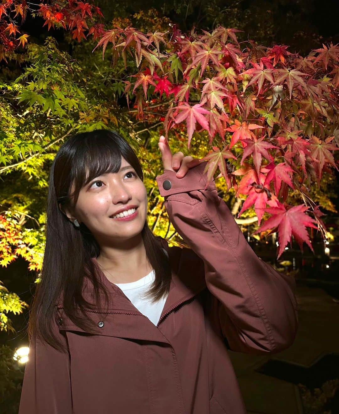 内田有香さんのインスタグラム写真 - (内田有香Instagram)「「松島離宮」紅葉は今週が見頃です🍁 中継で訪れた日は葉の先が赤く染まりはじめ、 絵画のような景色が広がっていました！  11月末まで夜は紅葉がライトアップされ プロジェクションマッピングの演出もされています。 とても綺麗で感動しました☺️  昼夜の違う景色が楽しめる松島離宮ですが 恋人の聖地でもあるんですよ ハートのプールもライトラップされていました💘  #松島　#松島離宮　#紅葉スポット」11月7日 19時30分 - yuuka_uchida_