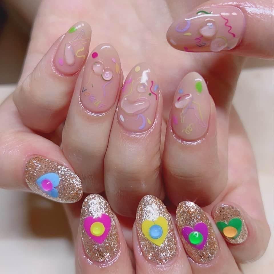 ゆめっちさんのインスタグラム写真 - (ゆめっちInstagram)「おネイル更新💅 #ゆめっちネイル #ジェルネイル #載せてなかったネイルシリーズ #女体ネイル #おっぱい #太もも #おしり  #ゴールド×♡ #大越さゆりせんせ #爪先えちぃね」11月7日 19時00分 - yumecchi_3h