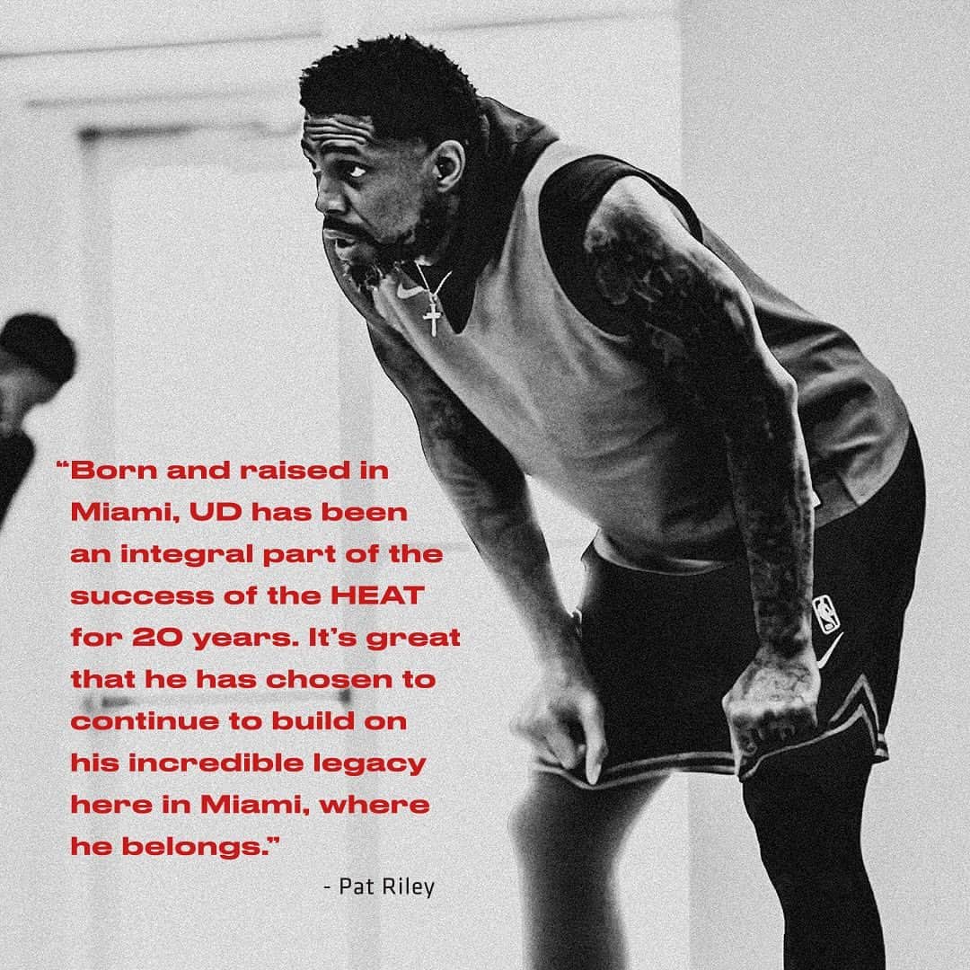 Miami HEATのインスタグラム：「OG is now a VP! @ud40 has joined the front office as Vice President, Basketball Development with responsibilities including being a resource to the coaching staff, mentoring both HEAT and Skyforce players as well as representing the organization in the community and in business endeavors.」
