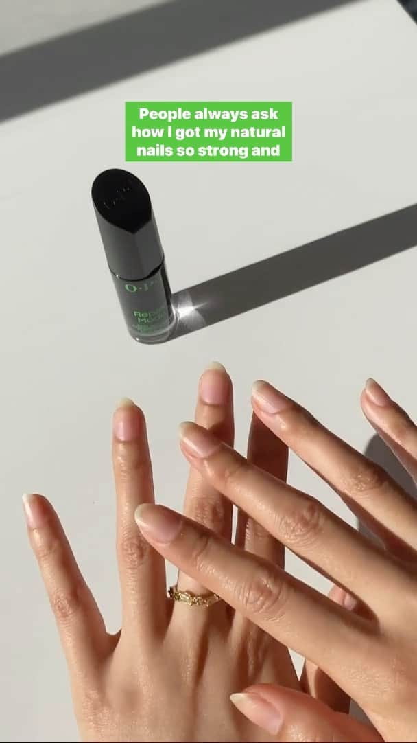 OPIのインスタグラム：「The secret to strong and healthy nails?  #OPIRepairMode™ 💪 @livemoresteph is proof that the results speak for themselves 💅   #OPI #OPIObsessed #NailCare #healthynails」