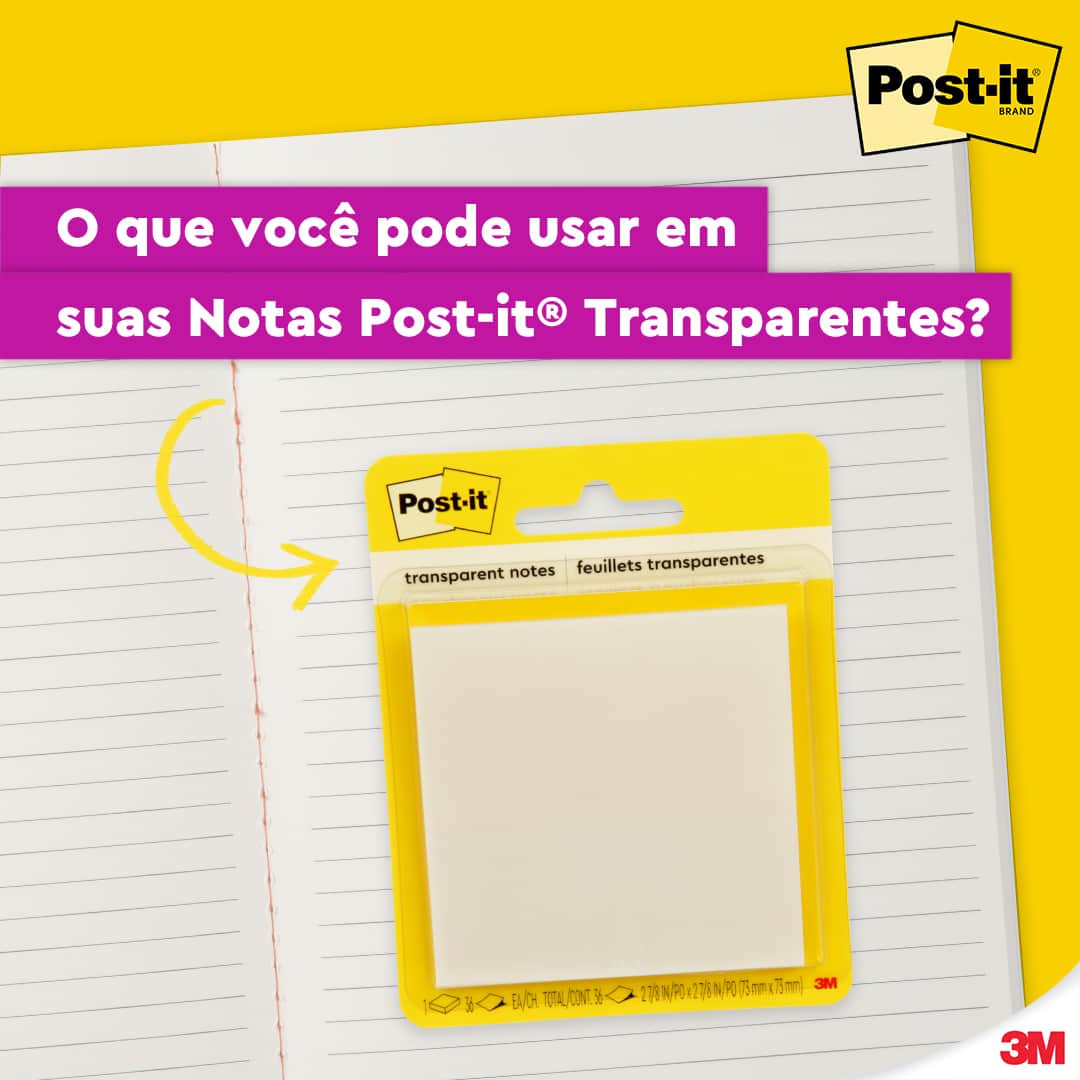 Post-it Brasilのインスタグラム：「Deixe nos comentários como você usa suas Notas Post-it® Transparentes 🫶. #LiberteSuasIdeias #NotasTransparentes #Postit」