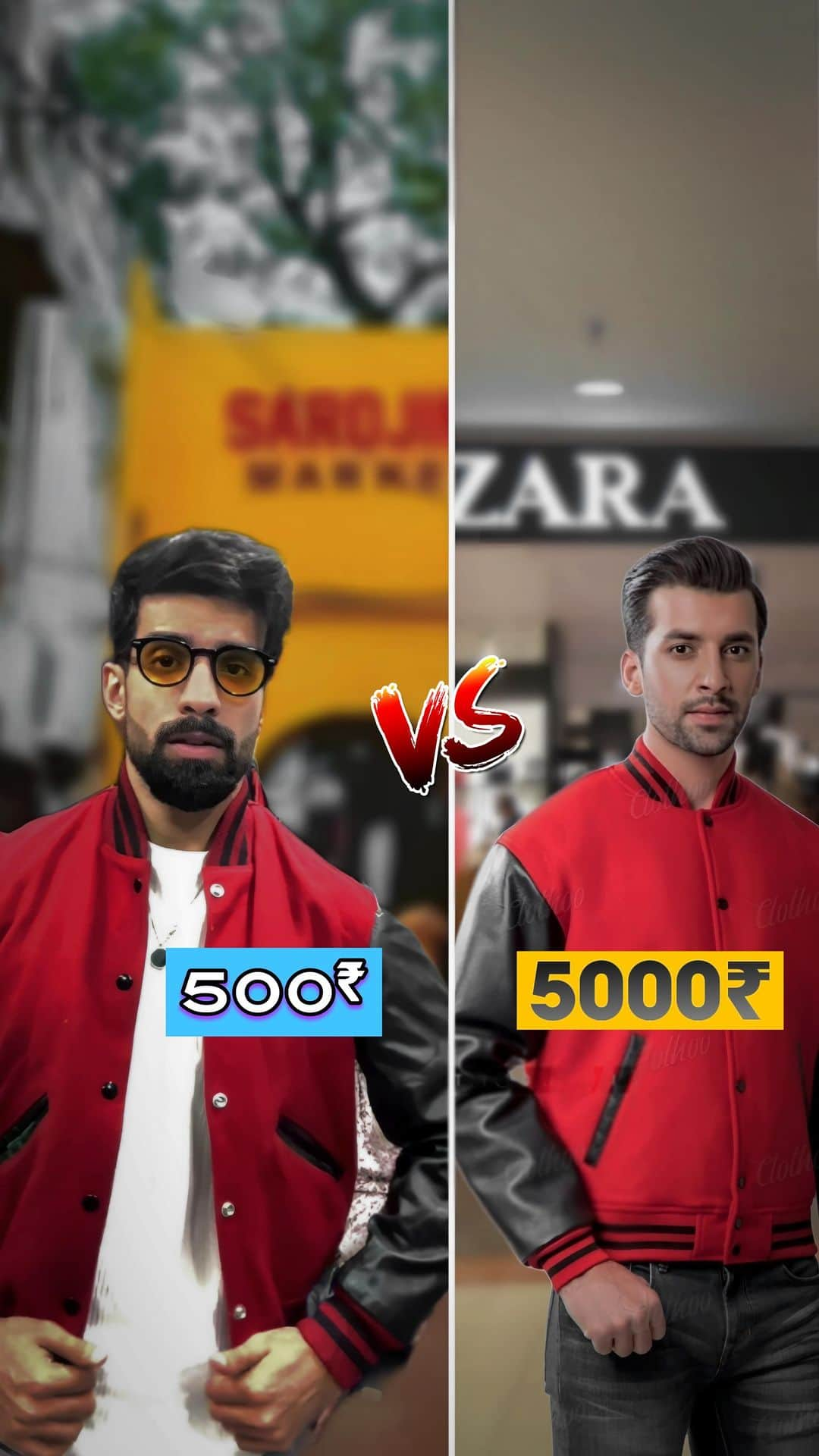 Karron S Dhinggraのインスタグラム：「Sarojini Winter Ed• ❄️500 Vs 5000₹ 🧥 Save & Share this Video for shop numbers & future shopping🛍️ . . . #TheFormalEdit #Sarojini」