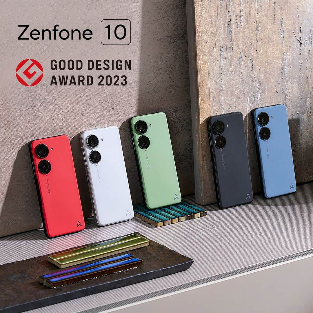 ASUSのインスタグラム：「Zenfone 10 wins the 2023 Good Design Award. One-handed use, renewable materials, flagship cameras, and a powerful battery. Aesthetics and sustainability combined.  #ASUS #Zenfone10 #MIGHTYONHAND #GoodDesign2023」