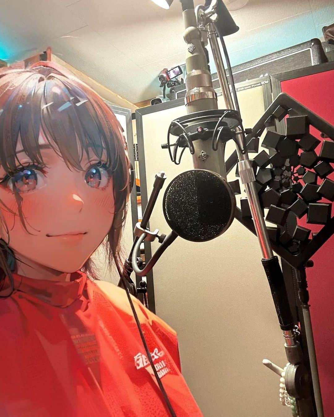 奥井雅美のインスタグラム：「。。。 初めてAIでアバター選んだらこんなことに😳 マサミコブシ2（仮）のレコーディングや、作詞などやってる今日この頃です🐣 明日はJAM Projectでレコーディング🎙️✨ なんか難しそう🤯  声のためにも寝ないとだっ おやすみなさい🌙」