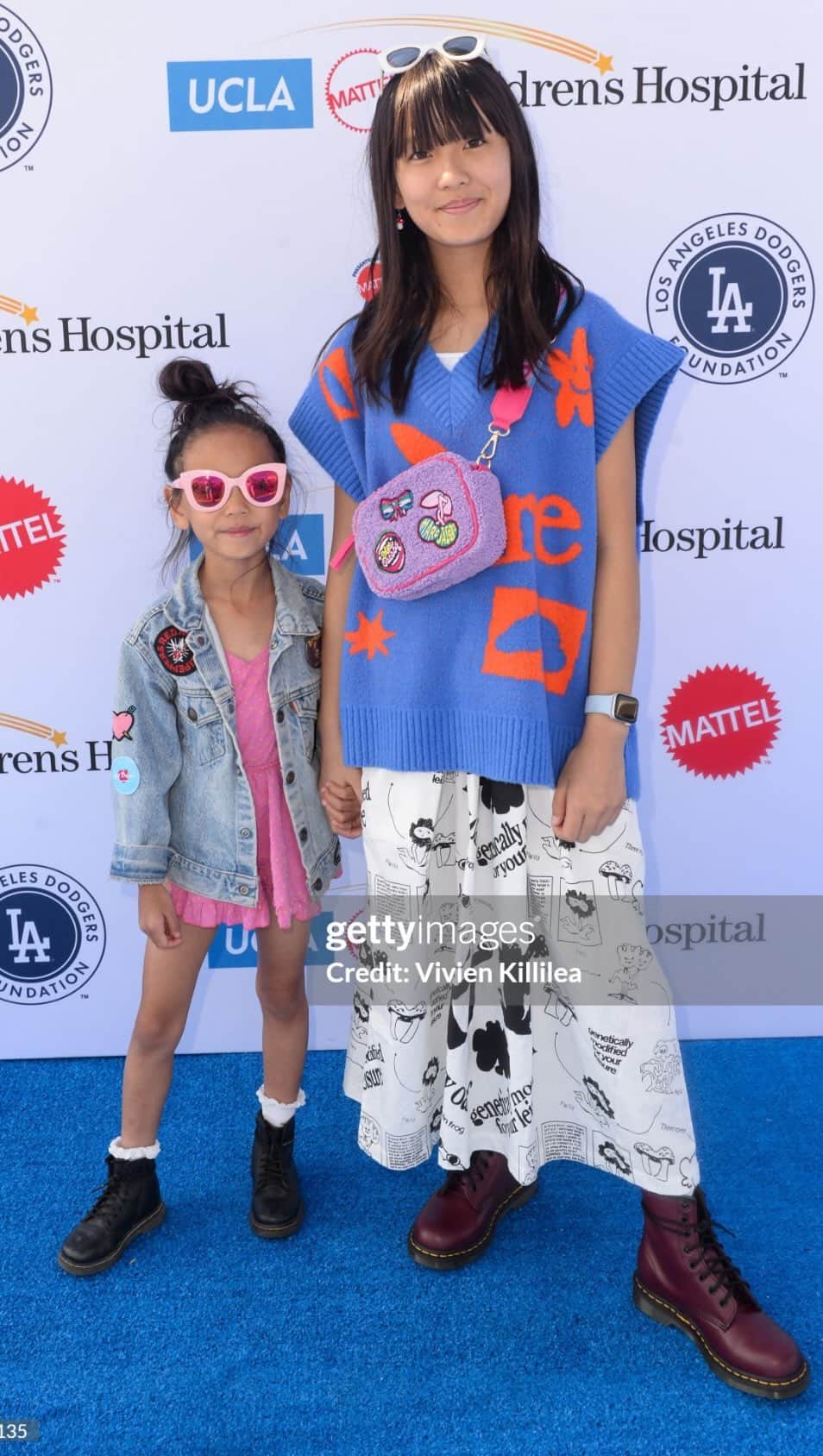 Zooey Miyoshiのインスタグラム：「Honored to be a part of #MattelPOP and support the children at @UCLAMCH. This is always such a cute event, and we loved being able to donate all the toys we won to the hospital. It’s always fun running into friends too! #PlayItForward  Outfits:   Zooey:  Vest + skirt: @lazyoaf Bag: @marcjacobs / @kids_around  Amelie: Dress: @littleminis  Denim jacket: @heybabela   Boots: @drmartensusa  Sunnies: @wearesonsanddaughters」