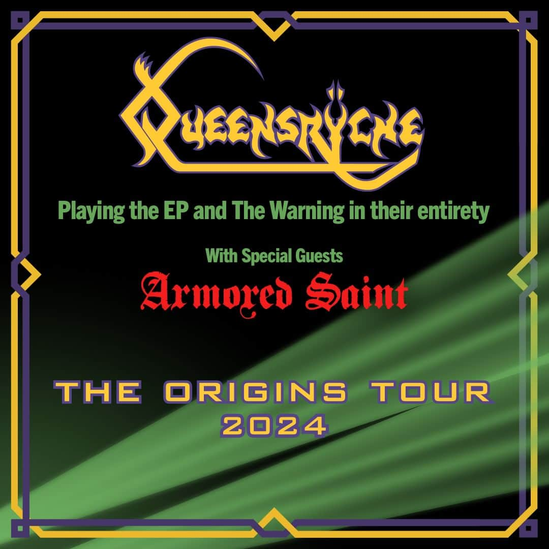 Queensrycheさんのインスタグラム写真 - (QueensrycheInstagram)「📣 QUEENSRYCHE announce ‘The Origins Tour’ featuring special guests Armored Saint!!  "We are thrilled to bring to you 'The Origins Tour'! This will be the first time in Queensryche's history that the EP and The Warning will be performed live in their entirety!  And to make this an even more stellar tour, we are so excited that our great friends and legendary metallers @thearmoredsaint will be joining us as direct support! We are all proud to bring you this touring package and we can't wait to see you on the road!  Join us for this unique and very special experience, as we celebrate the origins of Queensryche.  Take Hold!"  TICKETS ON SALE FRIDAY NOV 10th, 2023:  Mar 22 - Hell’s Heroes Festival * - Houston, TX USA Mar 23 - Tower Theatre * - Oklahoma City, OK USA Mar 26 - Sycuan Casino * - El Cajon, CA USA Mar 27 - House of Blues - Anaheim, CA USA Mar 28 - Ace of Spades - Sacramento, CA USA Mar 31 - Neptune Theatre - Seattle, WA USA Apr 2 - Black Sheep - Colorado Springs, CO USA Apr 3 - Gothic Theatre - Englewood, CO USA Apr 5 - Ameristar Casino & Hotel * - Kansas City, MO USA Apr 6 - Delmar Hall - St Louis, MO USA Apr 7 - Paramount Theatre - Cedar Rapids, IA USA Apr 9 - Coronado Performing Arts Center - Rockford, IL USA Apr 10 - Peoria Civic Center - Peoria, IL USA Apr 12 - The Vogue - Indianapolis, IN USA Apr 13 - State Theatre - Kalamazoo, MI USA Apr 14 - Majestic Theatre - Detroit, MI USA Apr 16 - Bogart’s - Cincinnati, OH USA Apr 17 - House of Blues - Cleveland, OH USA Apr 19 - Phoenix Theatre - Toronto - CA Apr 20 - Théâtre Beanfield - Montreal - CA Apr 21 - Elements - Kitchener - CA Apr 24 - Roxian Theatre - Pittsburgh, PA USA Apr 26 - Empire Live - Albany, NY USA Apr 27 - Palladium - Worcester, MA USA Apr 28 - Toad’s - New Haven, CT USA Apr 30 - Starland Ballroom - Sayreville, NJ USA May 1 - Keswick Theatre - Glenside, PA USA May 3 - The Paramount - Huntington, NY USA May 5 - The Fillmore - Charlotte, NC USA May 7 - Masquerade – Atlanta, GA USA May 9 - Jannus Live - St. Petersburg, FL USA May 10 - The Plaza Live – Orlando, FL USA May 11 - Culture Room - Ft. Lauderdale, FL USA May 12 - The Ranch - Ft. Meyers, FL USA *no ARMORED SAINT」11月8日 3時00分 - queensrycheofficial