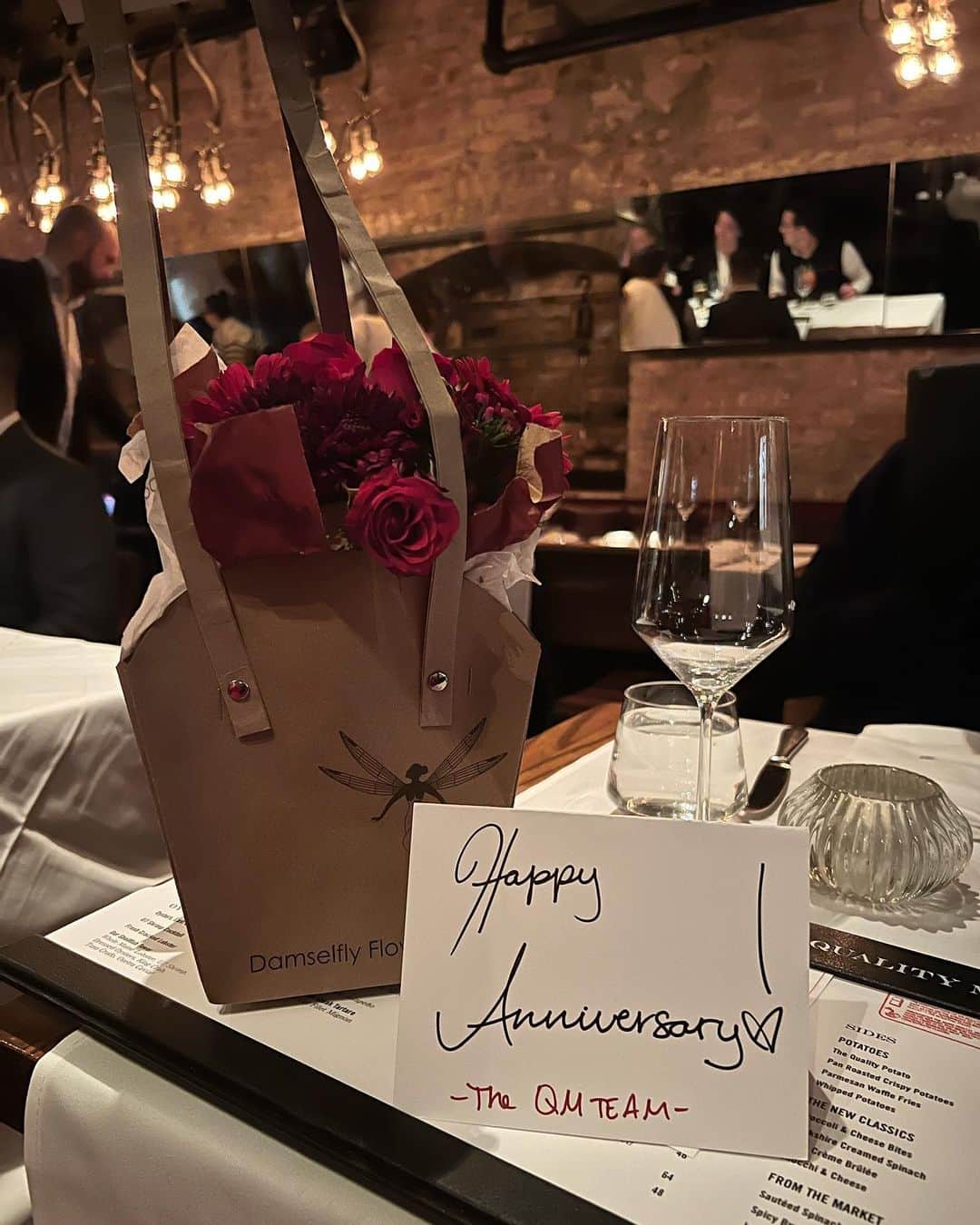 谷内咲季さんのインスタグラム写真 - (谷内咲季Instagram)「.  Happy Anniversary 🌹  . #anniversary #qualitymeat #nyc #steakhouse . .」11月8日 12時00分 - saki.tnuc