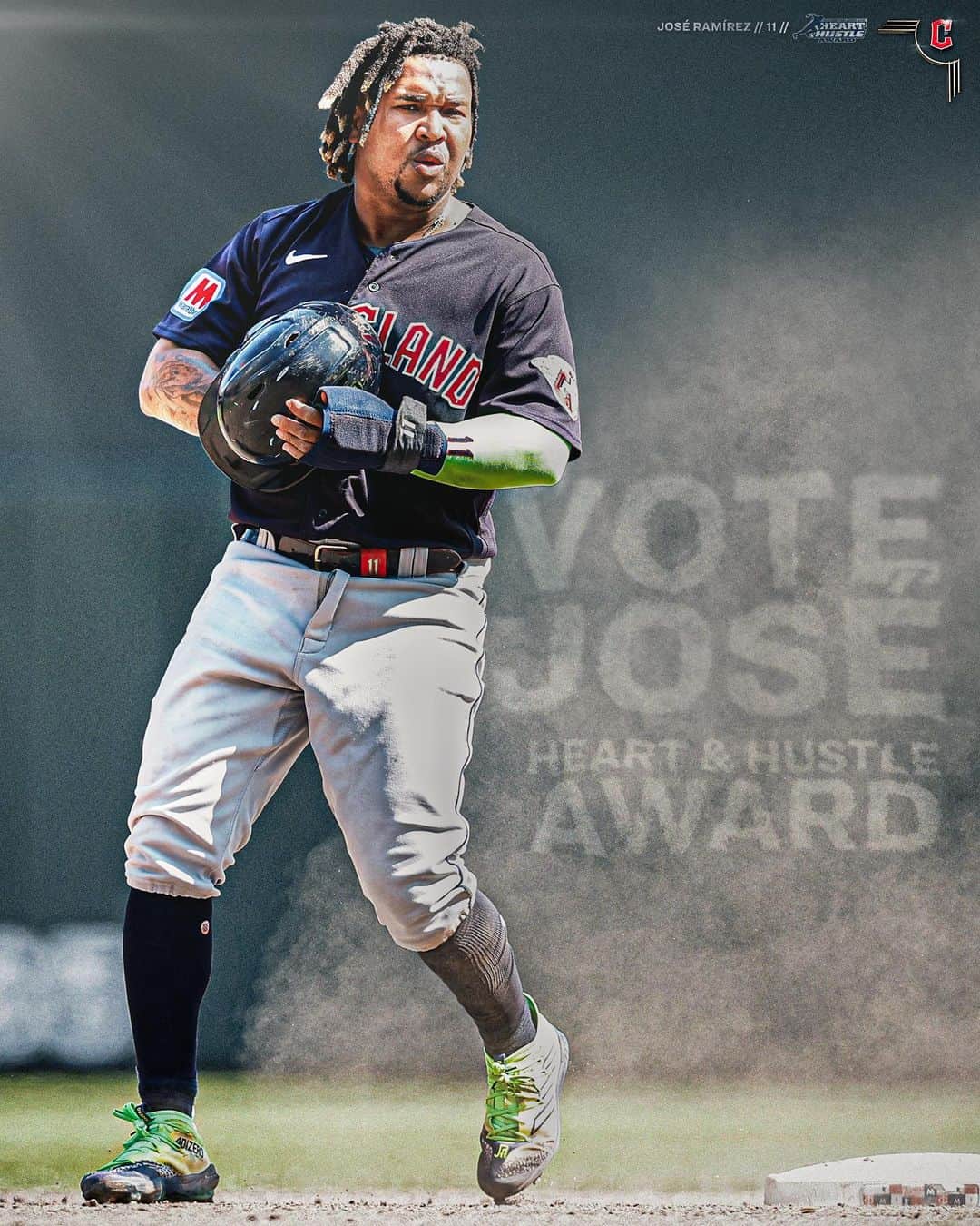 クリーブランド・インディアンスのインスタグラム：「No one has more heart or hustle than our José Ramírez, Cleveland.  Vote for Hosey!  #ForTheLand」