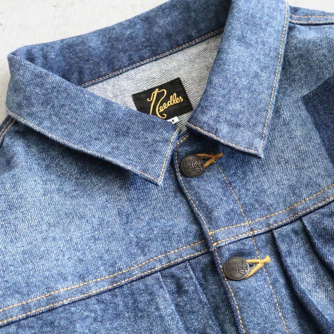 のインスタグラム：「_ Needles / ニードルズ “M.W. Jean Jacket - 14oz Denim / Glitch Stitch” ¥ 42,900- _ 〈online store / @digital_mountain〉 https://www.digital-mountain.net _ 【オンラインストア#DigitalMountain へのご注文】 *24時間受付 *14時までのご注文で即日発送 tel：084-973-8204 _ We can send your order overseas. Ordering procedure details can be found here. >>http://www.digital-mountain.net/html/page56.html  _ #Needles #ニードルズ #nepenthes  #ネペンテス  _ 実店舗：@wonder_mountain_  #WonderMountain  〒720-0044  広島県福山市船町 2-23 JR 「#福山駅」より徒歩10分 #ワンダーマウンテン #japan #hiroshima #福山 #福山市 #尾道 #倉敷 #鞆の浦 近く _ WOMEN/GOODS： @hacbywondermountain _」
