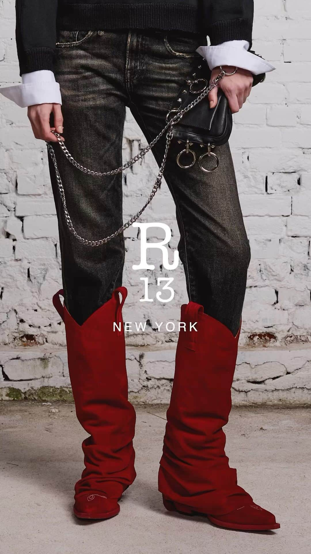 アールサーティーンのインスタグラム：「Iconic Americana.  Available in store and online.  #r13 #r13denim #fw23」