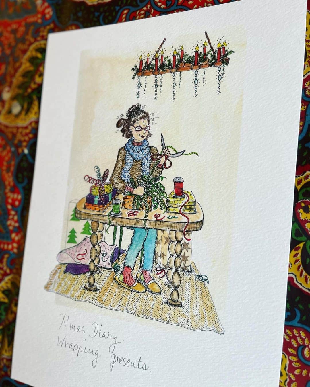 結城アンナのインスタグラム：「🎄クリスマス🤶🏻準備のイラスト🌟  🕊️Peace & Kindness, may all your dreams come true🕊️  #ayukihouse_illustration #xmasillustration #xmasprint #イラスト #クリスマスイラスト #クリスマスプリント」