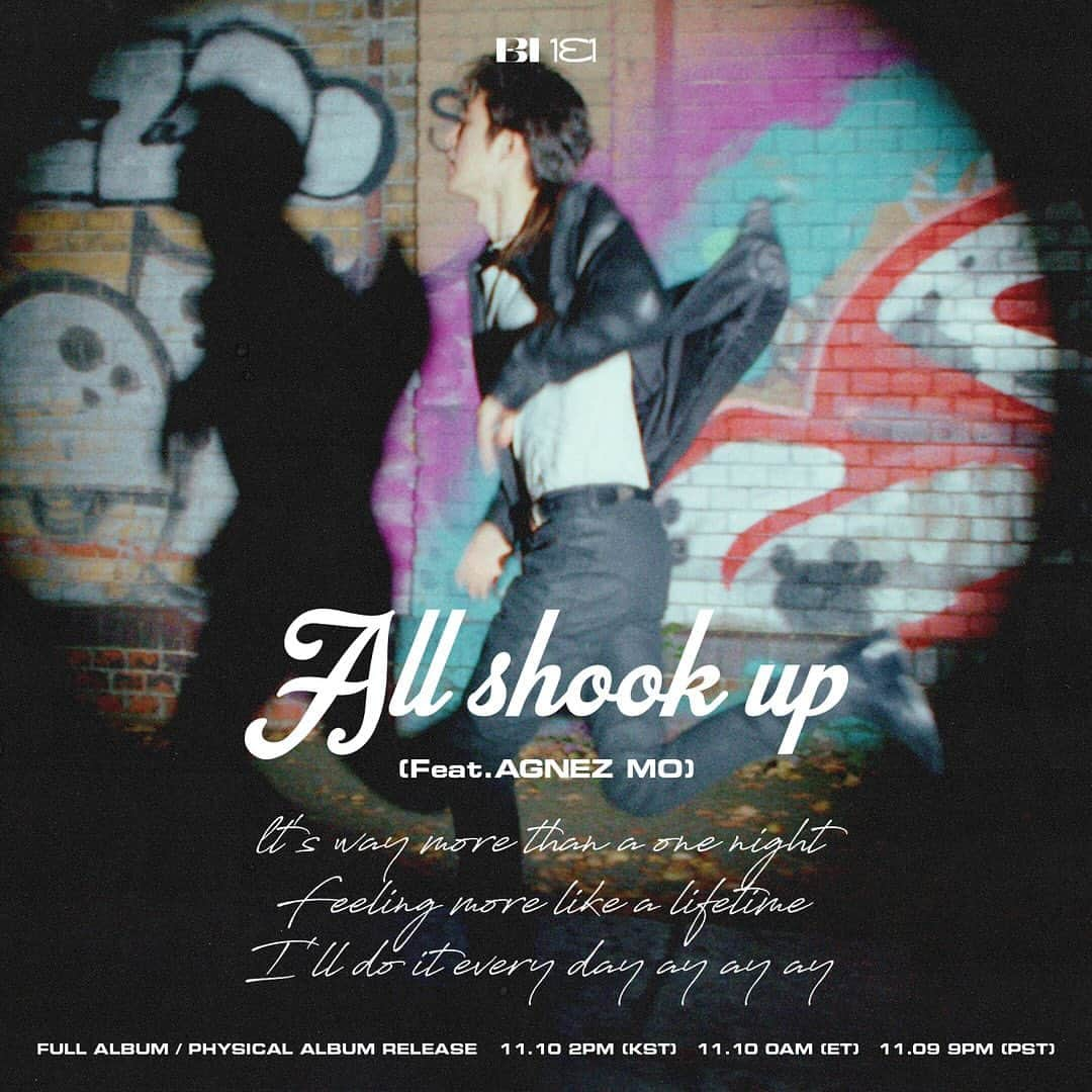 アグネス・モニカのインスタグラム：「‘All Shook Up (BI Feat. AGNEZ MO)’  11.10 2PM (KST) / 11.10 0AM (ET) / 11.09 9PM (PST)  #BI #비아이 #LoveOrLoved_Pt2 #BI_Loved #131label #AGNEZMO」