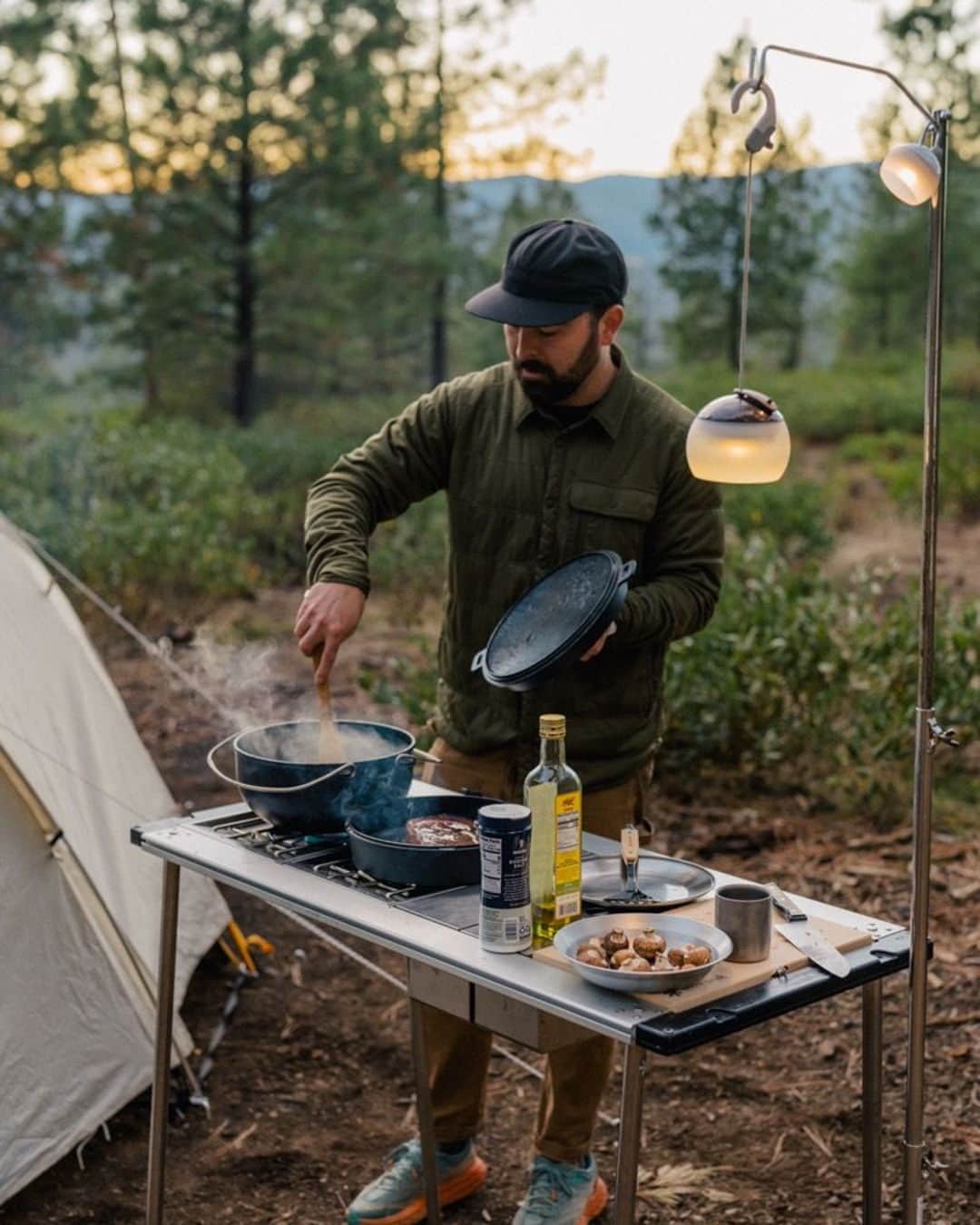 のインスタグラム：「Dinner in progress, just in time for sunset.」