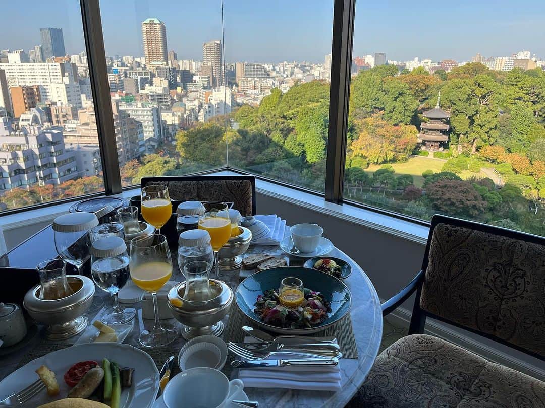 東尾理子さんのインスタグラム写真 - (東尾理子Instagram)「初めて @hotelchinzansotokyo_official に宿泊しました✨ お食い初めやコンサート、レストランやイベントでは何度もお世話になってましたが、お泊まりは初めて お庭や景色も素敵で、大人ものんびりできました❤️ 夜の雲海には、幻想的なお月様の演出も🌕 朝ごはんはゆっくりお部屋で頂いて、贅沢な気分になりました！ ホスピタリティは温かく、子どもフレンドリーでした♪  #椿山荘」11月8日 10時04分 - rikohigashio