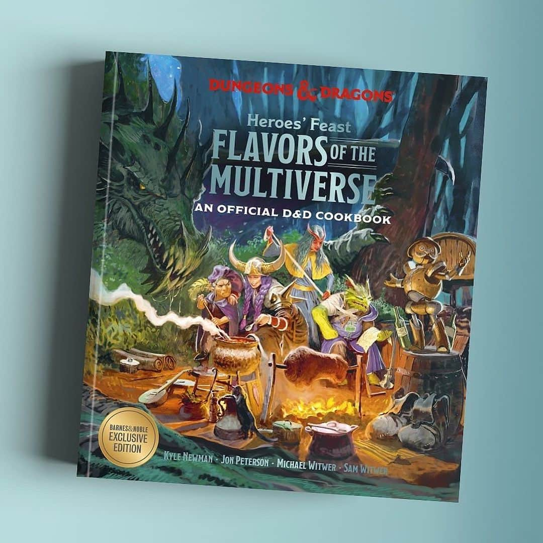 カイル・ニューマンさんのインスタグラム写真 - (カイル・ニューマンInstagram)「MY NEW BOOK — HEROES’ FEAST: FLAVORS OF THE MULTIVERSE: AN OFFICIAL DUNGEONS & DRAGONS COOKBOOK is out now!! I am so proud of this one, it’s a cookbook…and much, much more! Nearly 80 new exotic recipes, sumptuous food photography, otherworldly locales, original art, a planet-hopping narrative and lore galore. There are dishes for cooks all skill levels with exciting ideas to bring new immersion to your game night. I promise you — the book is NEXT LEVEL and the perfect holiday gift for fans of D&D, fantasy and cooking. And don’t miss the @barnesandnoble exclusive cover!#dnd #dungeonsanddragons #rpg #cookbook #gift #holidaygifts」11月8日 10時36分 - kyle_newman