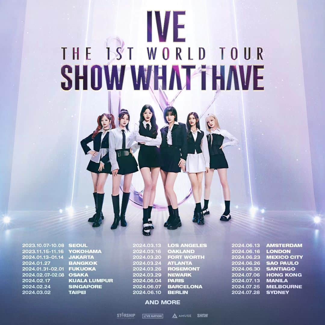 IVEさんのインスタグラム写真 - (IVEInstagram)「IVE THE 1ST WORLD TOUR ＜SHOW WHAT I HAVE＞ TOUR LIST  #IVE #아이브 #アイヴ #SHOW_WHAT_I_HAVE #IVE_WORLD_TOUR」11月8日 11時05分 - ivestarship