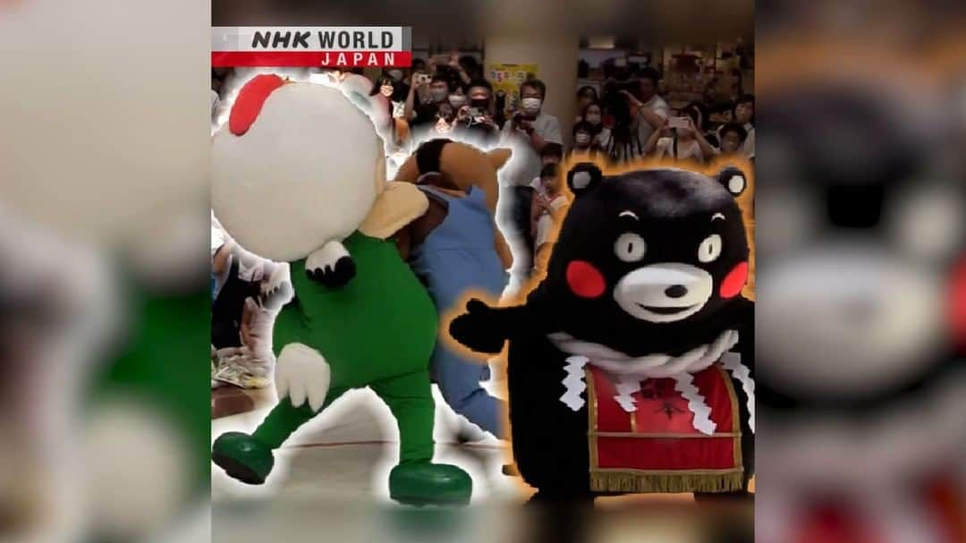 NHK「WORLD-JAPAN」のインスタグラム：「These mascots didn't hold back at a recent sumo tournament!😲  The first-time winner of the event wasn’t horsing around when he used a special throwing technique near the edge of the ring. 🐎🫢🫨  Will he make an appearance at the Grand Sumo tournament in Fukuoka in November? 🤔  It might be ‘neigh’ to that. . 👉Watch more short clips｜Free On Demand｜News｜Video｜NHK WORLD-JAPAN website.👀 . 👉Tap in Stories/Highlights to get there.👆 . 👉Follow the link in our bio for more on the latest from Japan. . 👉If we’re on your Favorites list you won’t miss a post. . . #mascot #ゆるキャラ #japanesemascot #cutemascot #kumamon #sumo #相撲 #sumowrestler #japanesesumo #sumotournament #rikishi #sumowrestling #japantradition #discoverjapan #japanculture #japaneseculture #grandsumo #kumamoto #tsugaru #aomori #nhkworldnews #nhkworldjapan #japan」