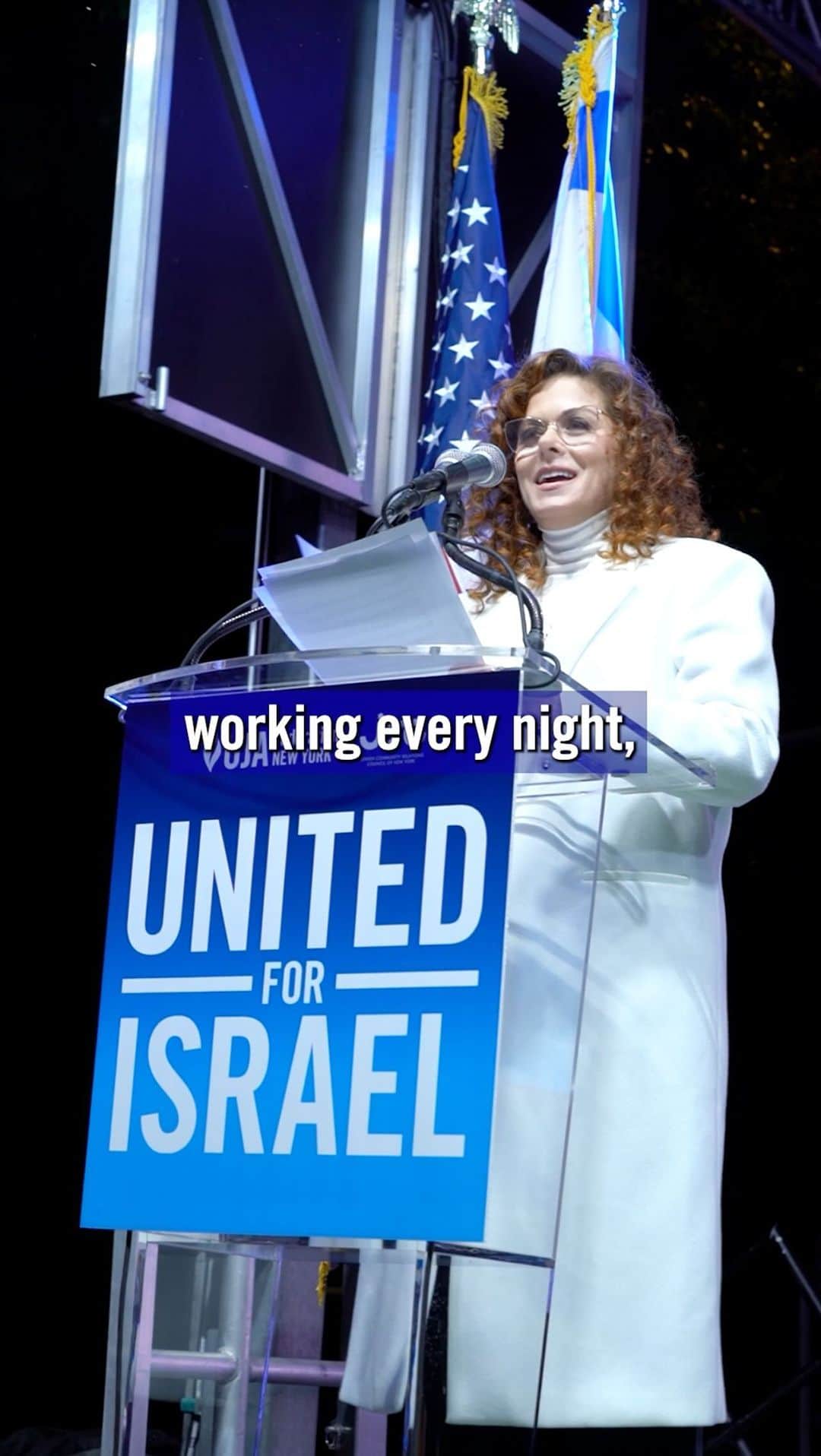 デブラ・メッシングのインスタグラム：「Because you asked, here is my full speech from the United For Israel  @ujafedny @jcrcny vigil and rally. It was an honor to be a part of such a beautiful and meaningful night.   A special thank you to @YoavDavis the founder of @Jews_of_NY   #speech #uja #israel #bringthehostageshome #bringthemhome #antisemitism」