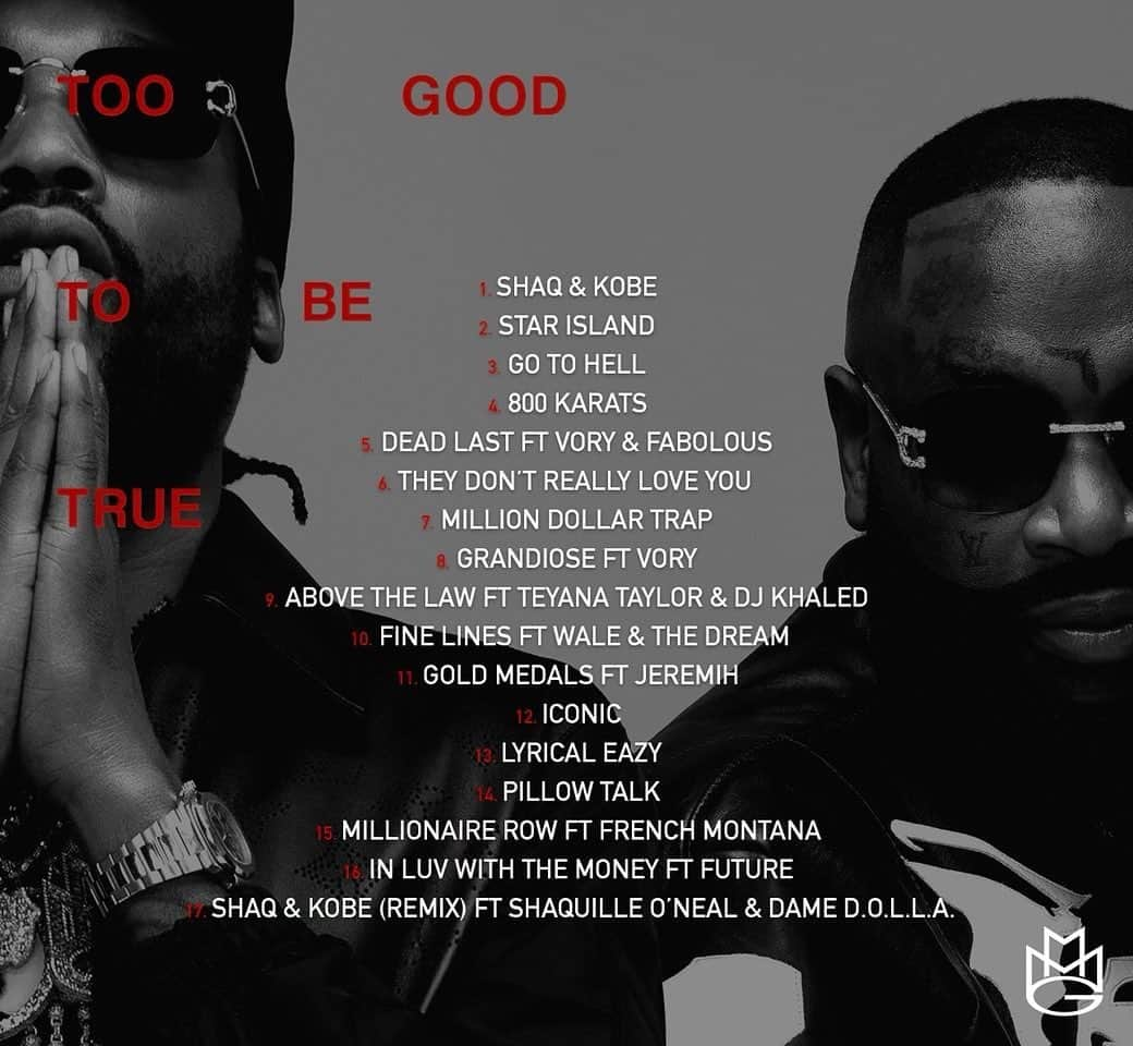 リック・ロスのインスタグラム：「@richforever and @meekmill are putting a lot of points on the board with this one! 🏆 Pre-add 'Too Good To Be True' now at the link in bio.」