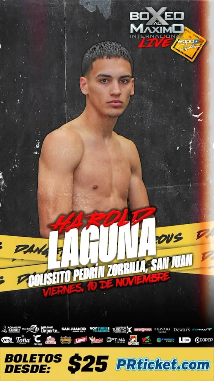 ミゲール・コットのインスタグラム：「💥HAROLD “EL BARBERO” LAGUNA BUSCA REINVIDICARSE💥  🗓️10 DE NOVIEMBRE 📍COL. PEDRÍN ZORRILLA 🎟️BOLETOS EN @prticket」