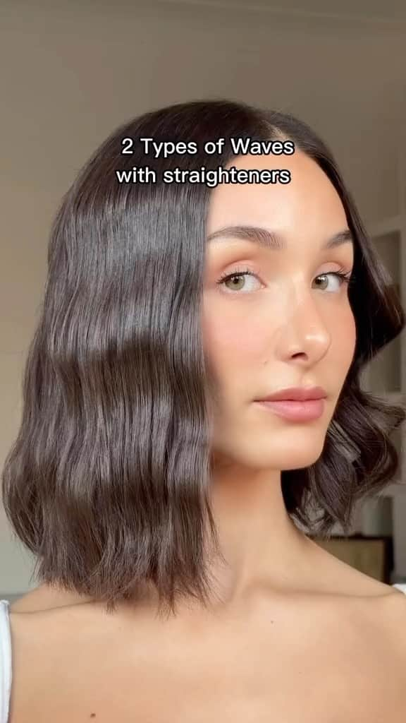 ghd hairのインスタグラム：「Two types of waves with @melisekrem and platinum+ 🤍✨  #ghd #ghdhair #ghdstraightener #straightenerwaves #flatiron #straightenertutorial」