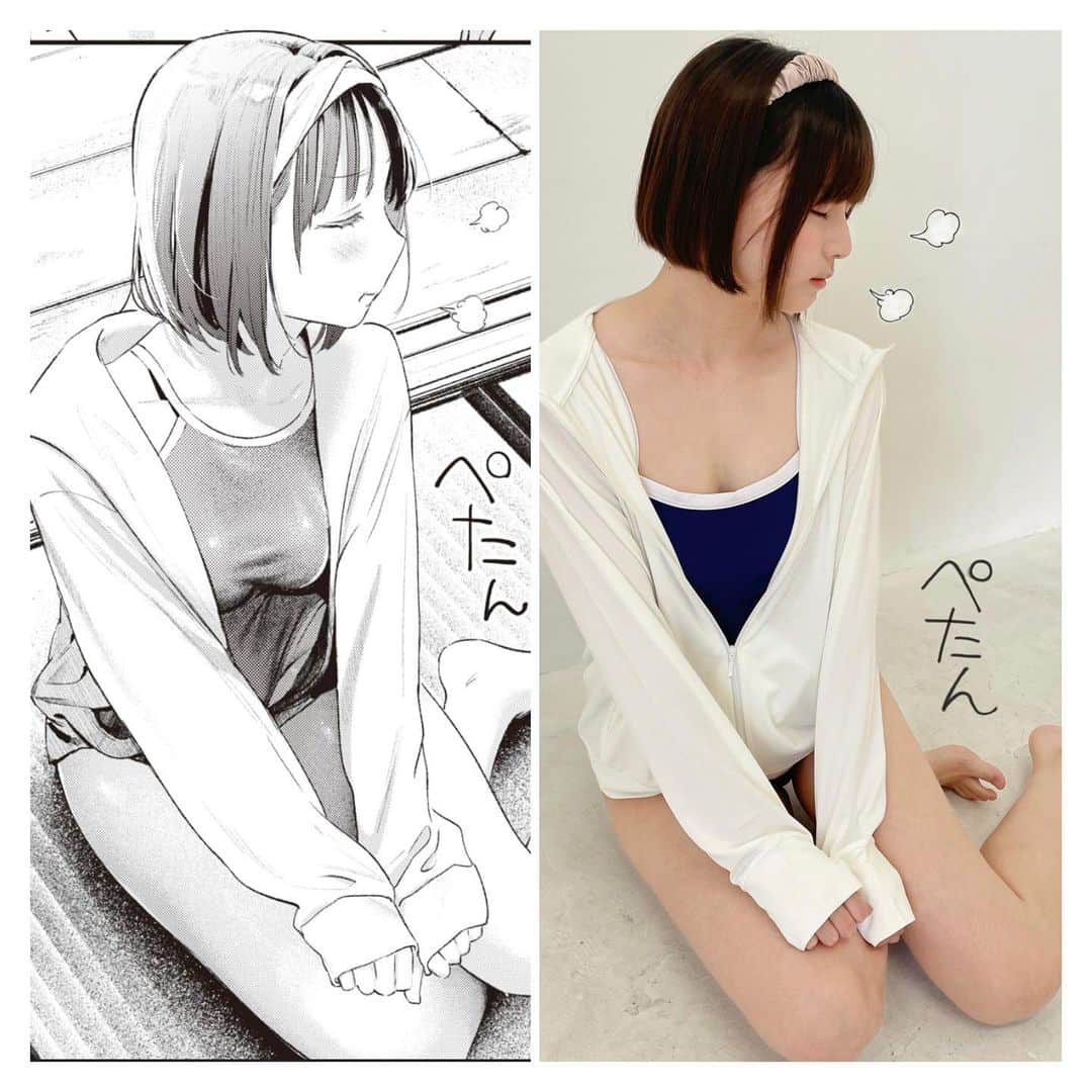 のインスタグラム：「告知遅くなりましたが！ 今月も快楽天コラム連載載ってます✍️今回は楝蛙先生の「夏が終わる」のヒロインちゃんイメージです！  是非チェックしてね☺️  #グラビア  #cosplay  #idol  #photography」