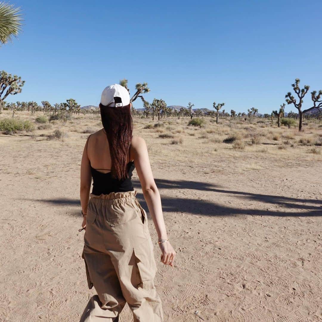 古畑星夏さんのインスタグラム写真 - (古畑星夏Instagram)「⠀ #joshuatree   LAの国立公園🌿  都心から車で2時間?ぐらいかかるけど、  見た事ない景色で来た甲斐ありすぎたぁ🥹✨✨✨  LAでの運転も慣れたしまたここは絶対に行きたいスポット🫶  #la#ジョシュアツリー#ootd」11月8日 18時06分 - starandsummer