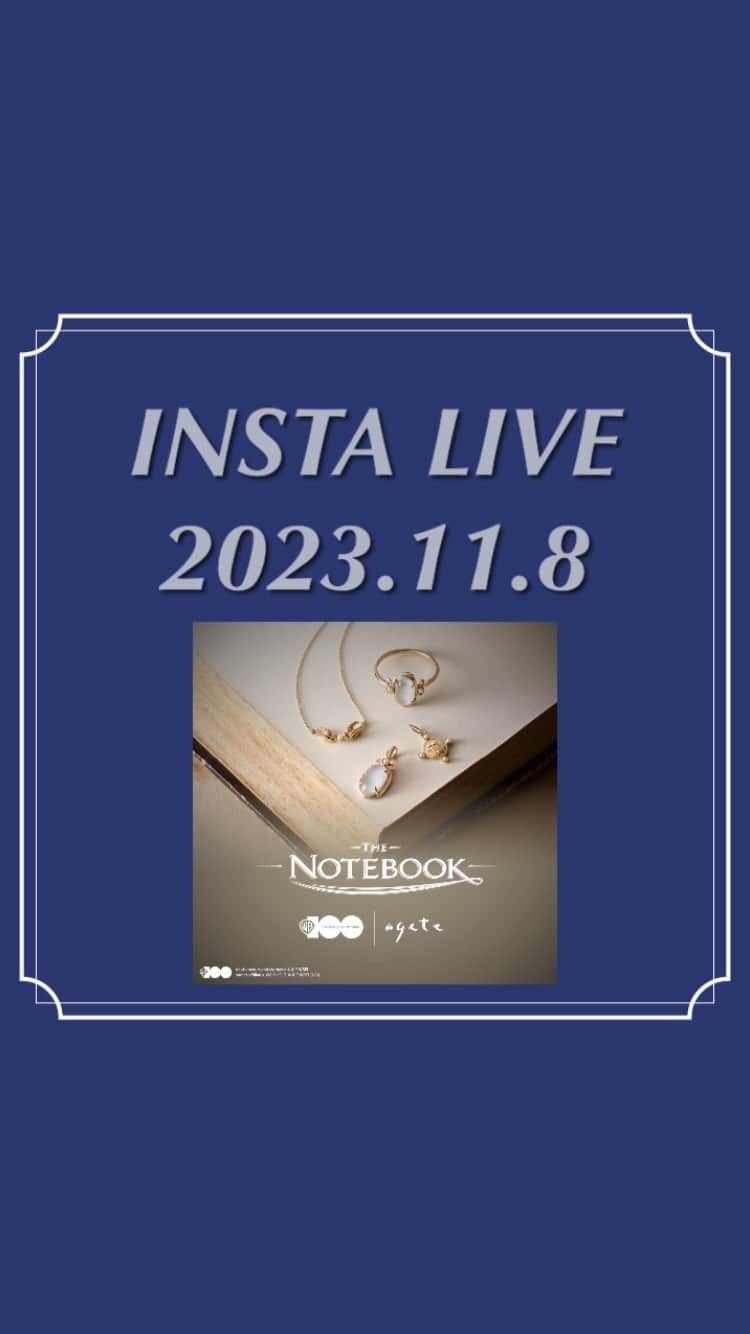 ageteのインスタグラム：「. 本日は11/3発売のワーナーブラザースコラボ商品から、「きみに読む物語」のご紹介です。  映画の風景をジュエリーで表現した美しいコレクションです。今にも物語が始まりそうな世界観をぜひお楽しみください。  #agete #jewelry #アガット #リング #チャーム #ネックレス #WB100 #ワーナー100周年 #コラボ #コラボジュエリー」