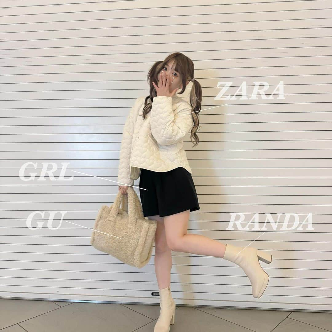 平野友里（ゆり丸）のインスタグラム：「👜  #ゆり丸コーデ 👗🍥  アウター⇨ @zara  ボトムス⇨ @grl_official  バック⇨ @gu_for_all_  ブーツ⇨ @randa_pic   この日朝急いでて、ババーッと適当にコーデしたけど 案外そんな日のがかわちかったりするよね(^｡^)🤍  ハロウィンの仕事の日だったので、顔がめちゃめちゃ ハロウィンなのはご愛嬌😂🍥ガハハ  ・ ・ ・ ・  #コーデ #コーディネート #コーデ記録 #ootd  #ootdfashion #ootdstyle #プチプラコーデ  #プチプラ #プチプラファッション #プチプラ雑貨  #プチプラ高見えコーデ #grl #grl購入品 #grlコーデ  #gu #ジーユー #ジーユーコーデ #ジーユー購入品  #randa #ランダ #ゆり丸 #平野友里」