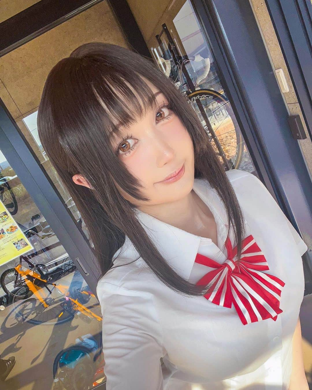 華密美琉のインスタグラム：「You must have had a hard day☺️💛 Have a good rest🫶✨✨  幹ちゃんのコスプレ 弱虫ペダル 🚲 寒咲 幹  #yowapeda #yowamushipedal #yowapedacosplay #yowamushipedalcosplay #ywpd #cycling #cyclingphotos #cyclinggirl #cosplaygirl #cosplaygirls #cosplaysexy #ywpdcosplay #miki#kanzakimiki #mikikanzaki #弱虫ペダル好きな人と繋がりたい #弱虫ペダル #弱虫ペダルコスプレ #寒咲幹 #弱虫ペダル好き #コスプレ女子 #自転車 #自転車女子 #コスプレ #cosplay #코스프레 #角色扮演 #福島 #颯サイクル #レンタサイクル」