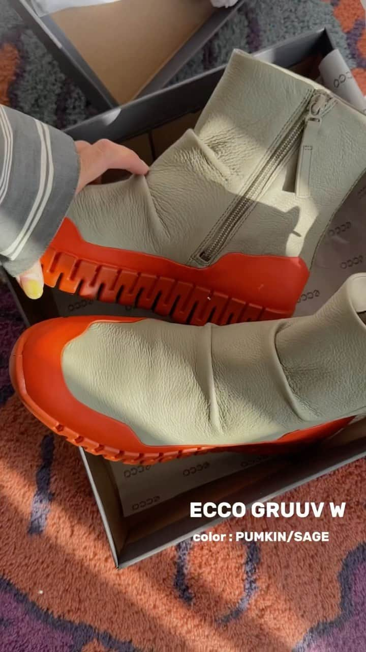 ungrid_yurieのインスタグラム：「NEW SHOES👢 北欧・デンマーク発のブランド @ecco 大好きなオレンジカラーに惹かれて選んだブーツ🍊 デザイン性だけじゃなくってしっかり履き心地が良くって 週末の公園にも最適だった～👍  #ecco#ecco青山ao店#ニューオープン#pr」