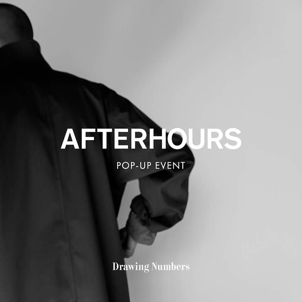 Drawing Numbersのインスタグラム：「. 【POPUP EVENT『AFTERHOURS』】 ●新宿店→11/ 2(木)〜11/15(水) ●横浜店→11/17(金)〜11/30(木)  ジャズ用語から名前をとったブラン〈AFTERHOURS〉。 自由なセッションのように服作りをおこないたいという思いのもと デザイナー、パタンナー、生地開発者の4名が集結し 誕生したプロジェクト。 プロダクトはパターンにも特徴があり、特定のジャンルに依らない折衷的な表現が魅力的です。  この機会に、店頭にてぜひご覧ください。  ＜AFTERHOURS（アフターアワーズ）＞ クラブでの演奏を終えたジャズミュージシャンが 仲間同士で集い、思いのままにおこなった ジャム・セッションの時間を「AFTERHOURS」と呼ぶ。 AFTERHOURSは自由なセッションのように服作りを おこないたいという思いのもと、デザイン、パタンナー、生地開発者の4名が集結し誕生したプロジェクト。 各々のバックグラウンドが共鳴して生まれる折衷主義と ものづくりへの礼賛という共通言語を通じた品質への こだわりを基に、タイムレスなアイテムを提案する。  ※商品詳細につきましては、店舗へお気軽にお問合せください。  ■Drawing Numbers新宿店 東京都新宿区新宿4-1-6 NEWoMan 3F 03-3359-8517 OPEN／平日・土曜日　11:00-20:30 日曜・祝日　11:00-20:00 【新宿店公式LINE ID: @579mhzxm】  ■Drawing Numbers横浜店 神奈川県横浜市西区南幸1-1-1 NEWoMan 5F 045-534-8274 OPEN／平日・土曜日　11:00-20:00 日曜・祝日　10:00-20:00 【横浜店公式LINE ID: @461axnqo】」