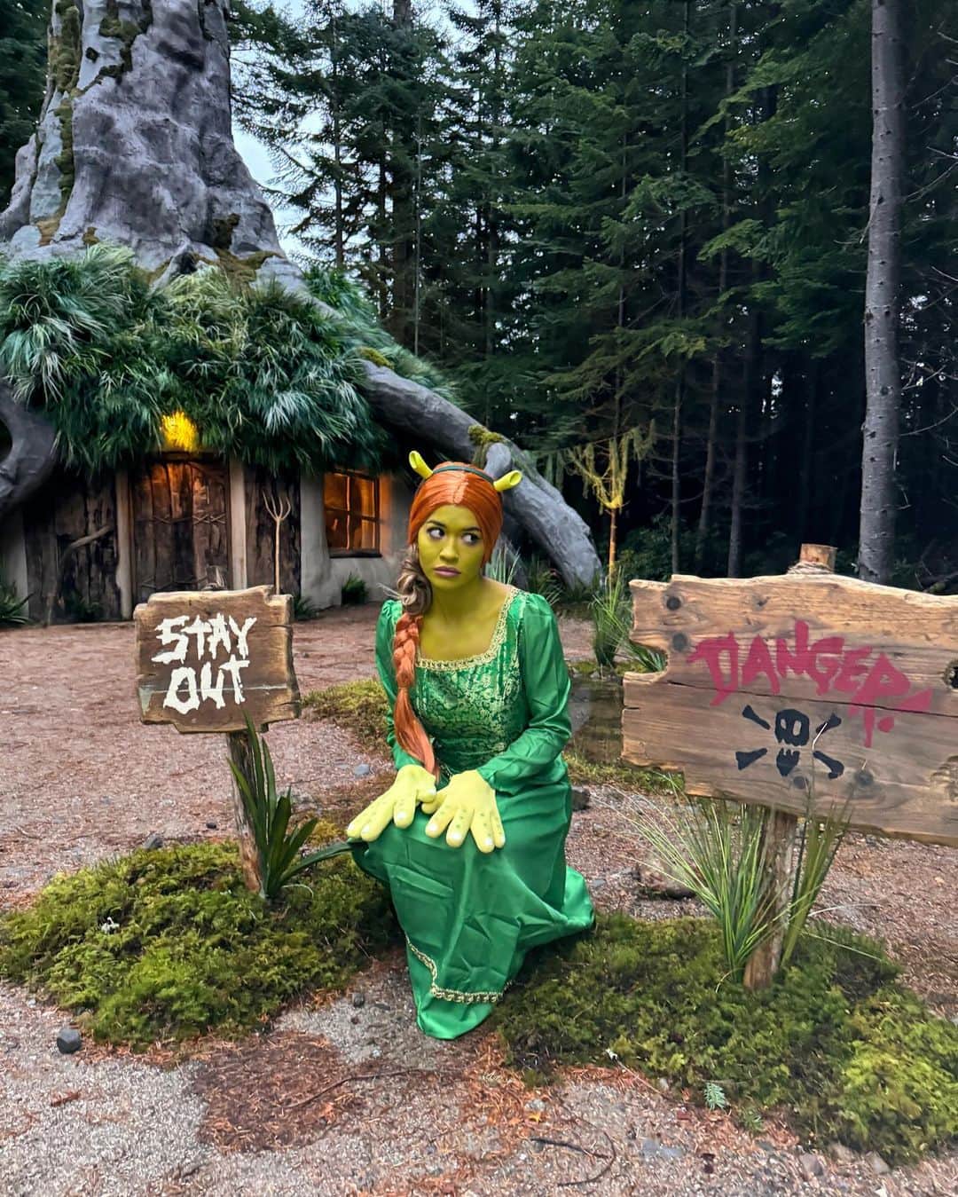 リタ・オラさんのインスタグラム写真 - (リタ・オラInstagram)「Halloween energy hasn't faded and she looks GOOOOD in green!!💚🧌 Thanks @airbnb and @bchesky for this unforgettable swamp trip!!」11月8日 20時40分 - ritaora