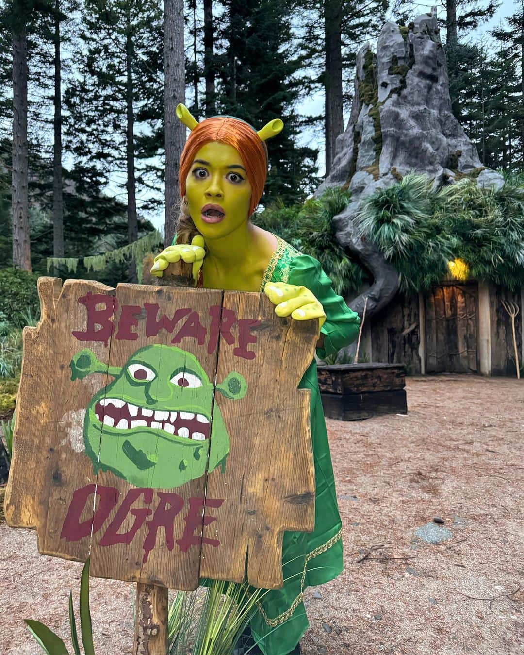 リタ・オラさんのインスタグラム写真 - (リタ・オラInstagram)「Halloween energy hasn't faded and she looks GOOOOD in green!!💚🧌 Thanks @airbnb and @bchesky for this unforgettable swamp trip!!」11月8日 20時40分 - ritaora