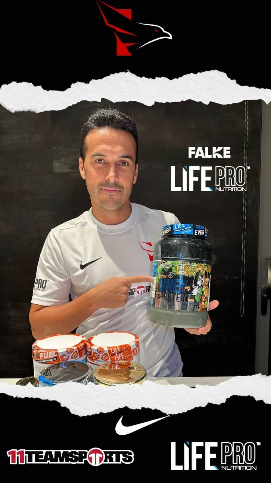 ペドロ・ロドリゲス・レデスマのインスタグラム：「¡Nutrición de campeones! 🥗🏆  Nuestro @_pedro17_ sabe que para volar alto, necesitas alimentarte bien.Por eso confía en @lifepro_oficial . Suplementos y alimentos basados en la evidencia científica que te harán dar tu máximo.🦅   💪 Cuidate de la mejor manera y rinde como todo un halcón. 💪  Usa el CÓDIGO: FALKE para descuentos en Lifepronutrition.com. ✨   #NutriciónDeCampeones #CuidaTuCuerpo #RendimientoMáximo #AlzamosElVuelo #LifePro #PedroEsFalke」