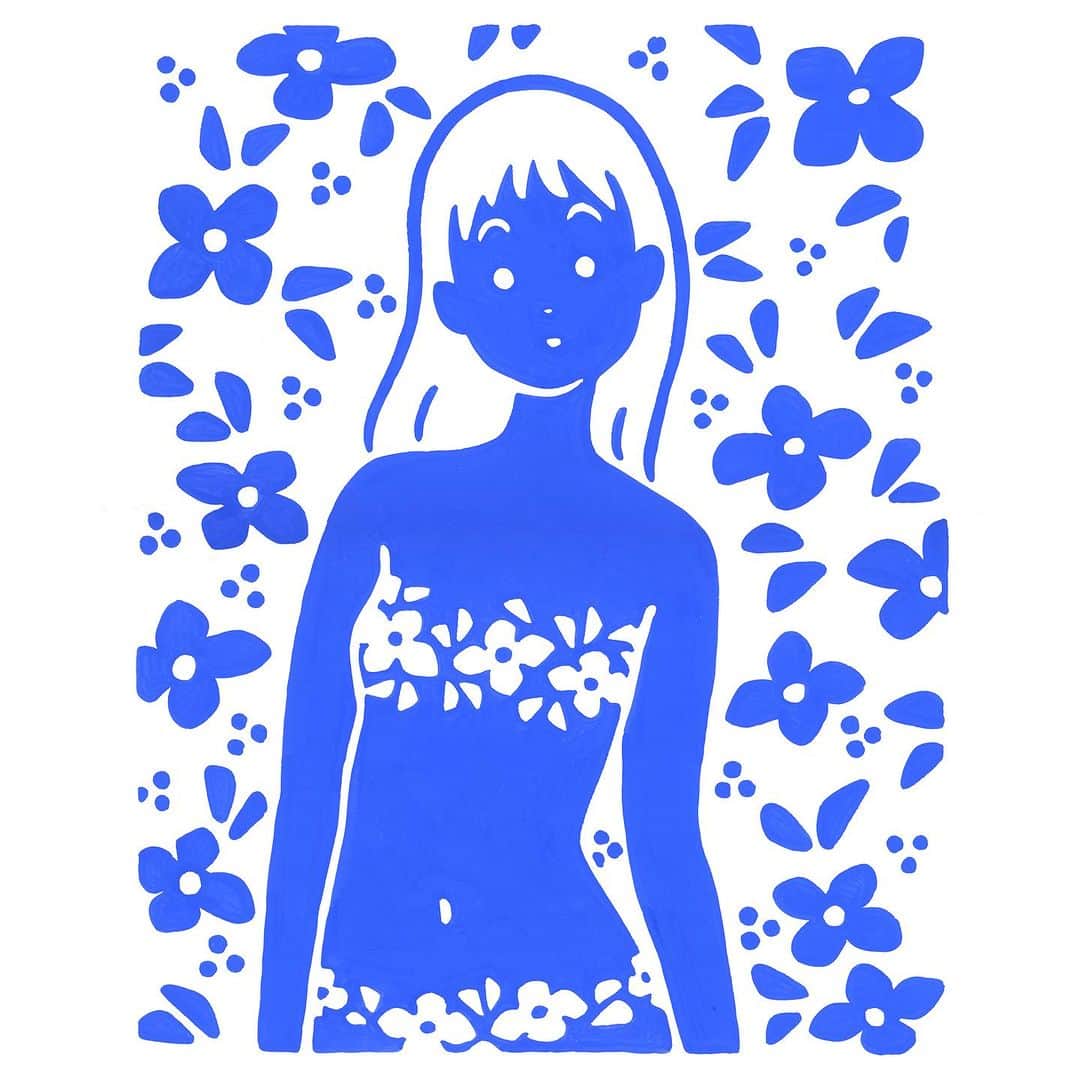 白根ゆたんぽのインスタグラム：「わたしの中にもお花  その2  個展「お花ばたけ」より。 作品は @popularity_gallery_studio にて11月12日まで取り扱い中です。」