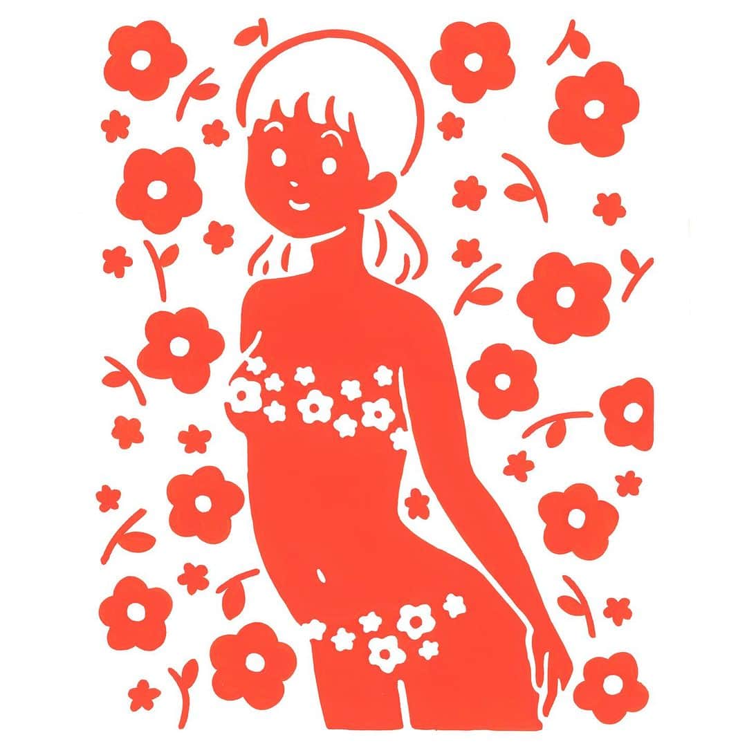 白根ゆたんぽのインスタグラム：「わたしの中にもお花 その3  個展「お花ばたけ」より。 作品は @popularity_gallery_studio にて11月12日まで取り扱い中です。」
