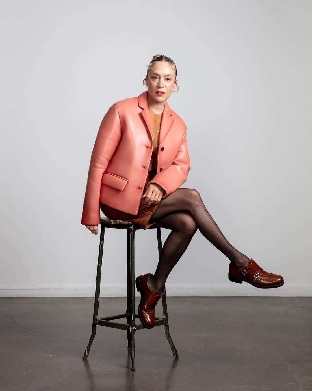 のインスタグラム：「@ChloesSevigny wears @Churchs X Miu Miu shoes for @VogueMagazine.   Photographed by @StefanRuizphoto.  Styled by @MaxOrtegag.   #MiuMiu  #MiuMiuEditorials」