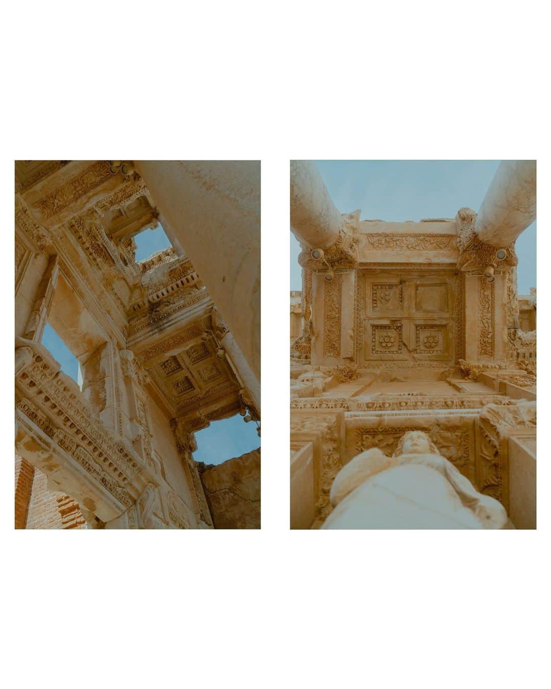 Putri Anindyaさんのインスタグラム写真 - (Putri AnindyaInstagram)「Walking on the history in Ephesus //   I always want to visit this place since I watched it in the documentary when I was a kid. History about human civilization from the greek and romans era always interest me.   The city of Ephesus, located in Izmir region of Türkiye, was one of the most important ports in the ancient world. The city, which was the center of trade for the Mediterranean Sea, has a very old history that changed hands under the rule of many kingdoms and empires many times.  According to legend, the Ionian prince Androclos founded Ephesus in the 11th century BC. The legend says that as Androclos searched for a new Greek settlement, he turned to the oracles for guidance. The oracles told him a boar and a fish would show him the new location.  One day, as Androclos was frying fish over an open fire, a fish flopped out of the frying pan and landed in the nearby bushes. A spark ignited the bushes and a wild boar ran out. Recalling the oracles’ wisdom, Androclos built his new settlement where the bushes stood and called it Ephesus.   This story also told in a very beautiful digital experience in the @demmuseums @ephesusexpmuseum , a recently opened museum in Ephesus where they also explain the importance of the goddess Artemis and its temple. But on 356 BC, the day Alexander the Great was said to have been born, the temple burned to the ground.   This history of a city coming under the rule of so many diverse groups, from Lydians, Persians, Greeks, Romans and more, only shows the strategic importance of Ephesus and its location in antiquity.   In 129 BC the city became the seat of the regional Roman governor. The reforms of Caesar Augustus brought Ephesus to its most prosperous time, which lasted until the third century A.D. Many of the most iconic structures visible today, such as the Library of Celsus (first and the last of my first slide collage) were built around this period.   Well the story is looong but it is super interesting. I just love ancient historical places so much 🫶🏼   So which slide is your favorite? And have you been here?   #TurkAegean #Goİzmir #EfesKültürYoluFestivali   @goturkiye @goizmir」11月8日 22時31分 - puanindya